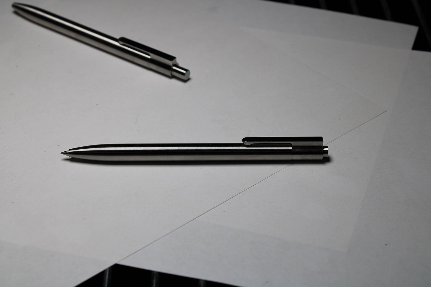 36 Click Pen - 6Al-4V Titanium - Round Nose - Pentel EnerGel - 6Al-4V Titanium Clip