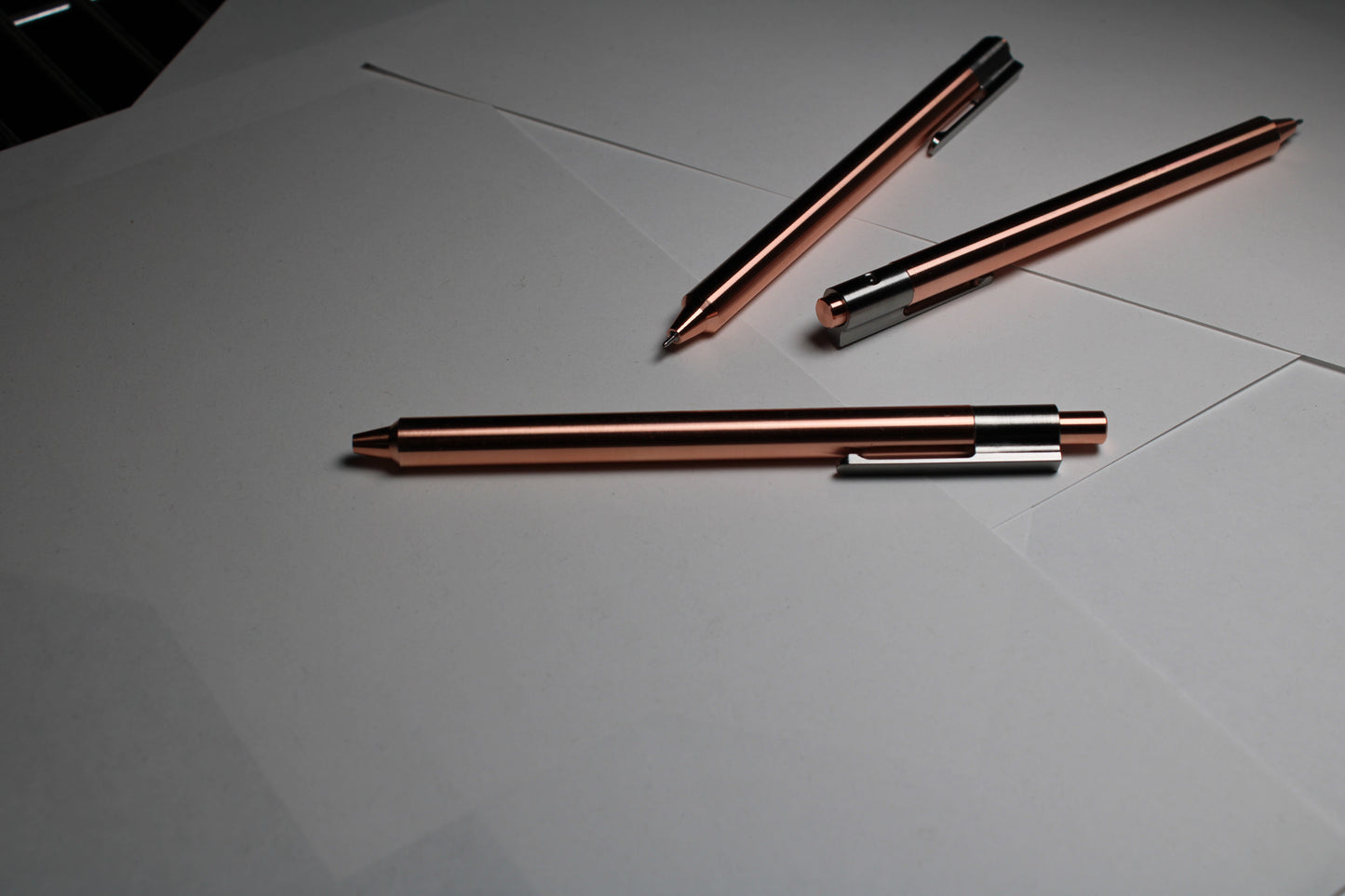 36 Click Pen - C110 Pure Copper Body - 6Al-4V Titanium Clip - Step Nose - Borosilicate Ball - Pentel EnerGel