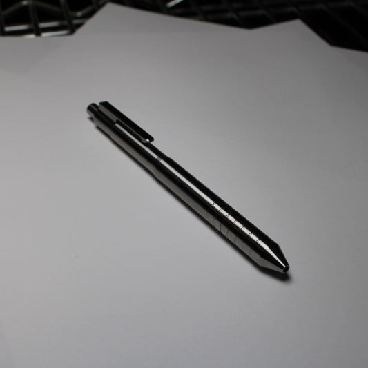 40 Click Pen - 6Al-4V Titanium - Cone Nose - Grip Lines - Pilot G2