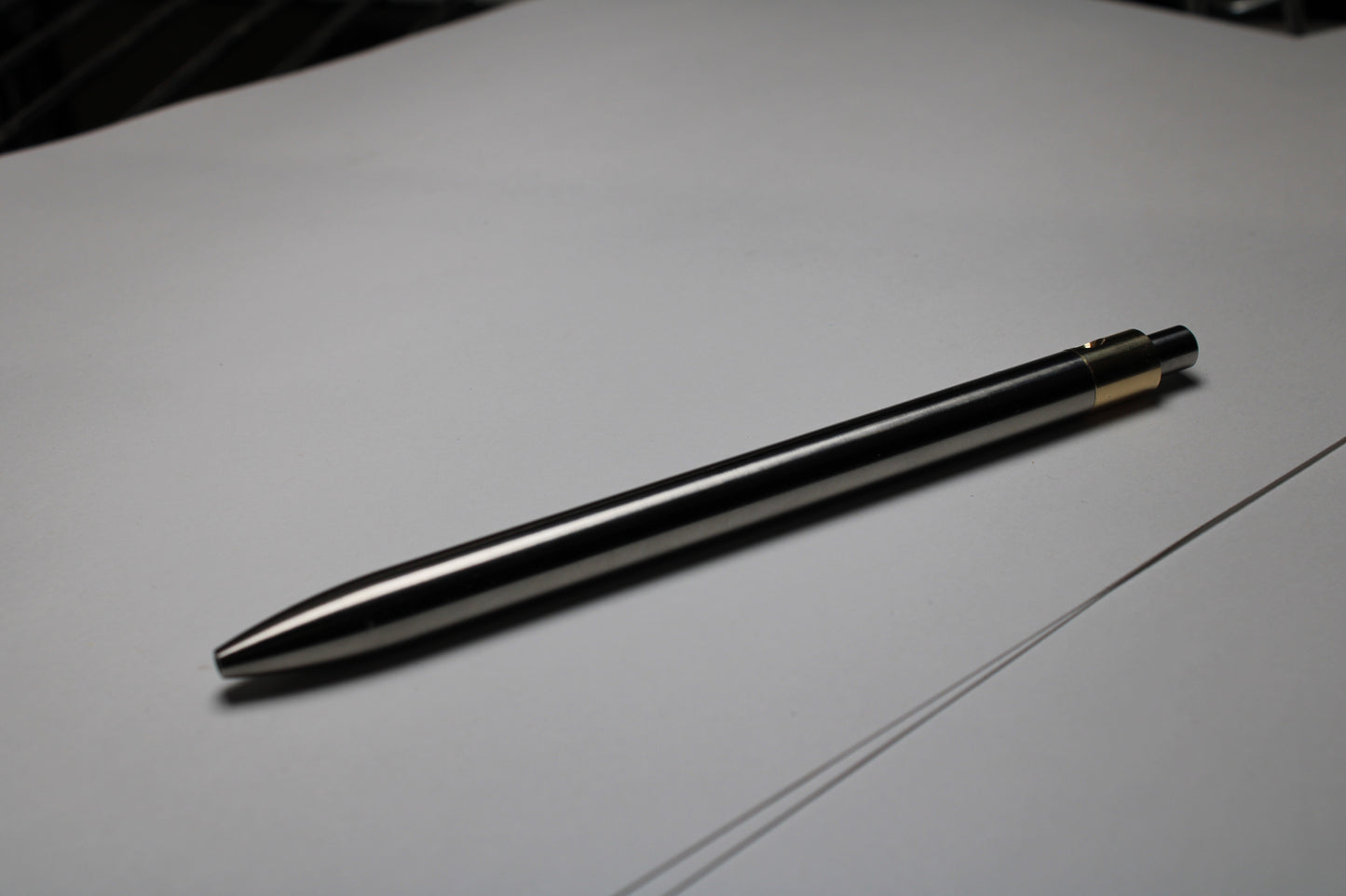 36 Clipless Click Pen - 6Al-4V Titanium - 464 Brass Mechanism - Round Nose - Pentel EnerGel
