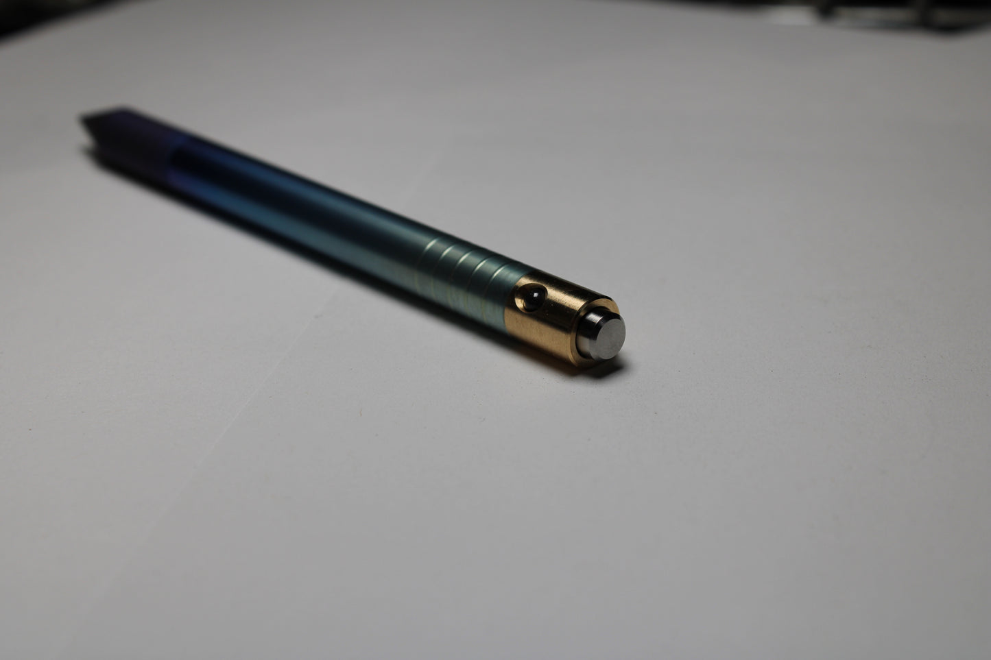 36 Clipless Click Pen x KVR Finishing Anodizing - 6Al-4V Titanium - 464 Brass Mechanism - Cone Nose - ISO G2 Schmidt 9000 (Parker)