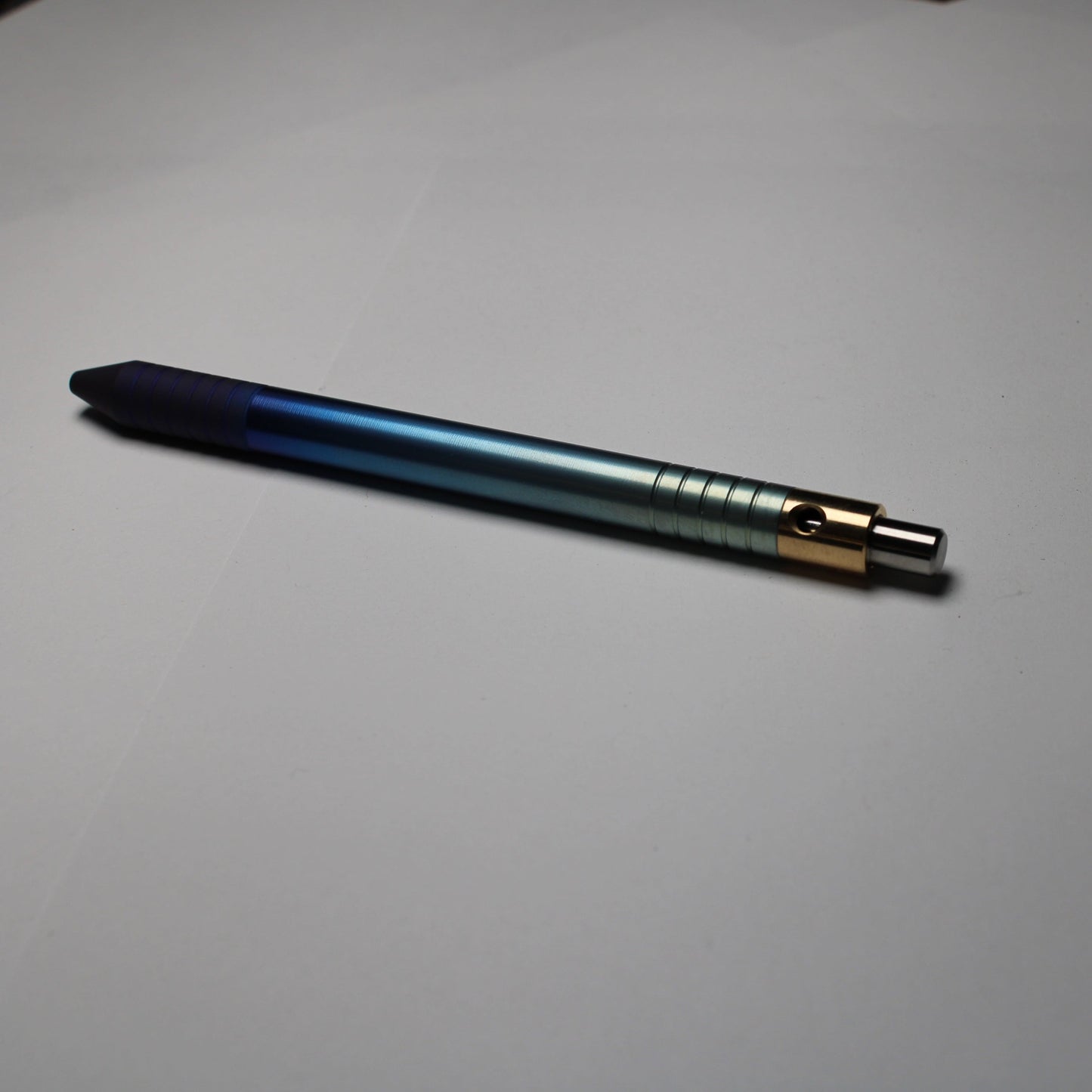 36 Clipless Click Pen x KVR Finishing Anodizing - 6Al-4V Titanium - 464 Brass Mechanism - Cone Nose - ISO G2 Schmidt 9000 (Parker)