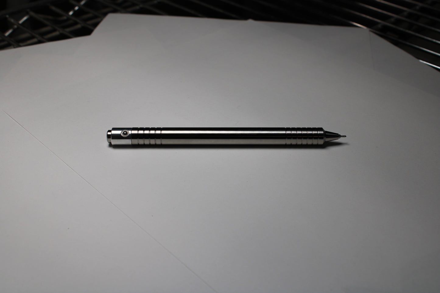 40 Clipless Click Pen - 6Al-4V Titanium - 6061 Aluminum Mechanism - Step Nose - Pentel EnerGel Needle Nose