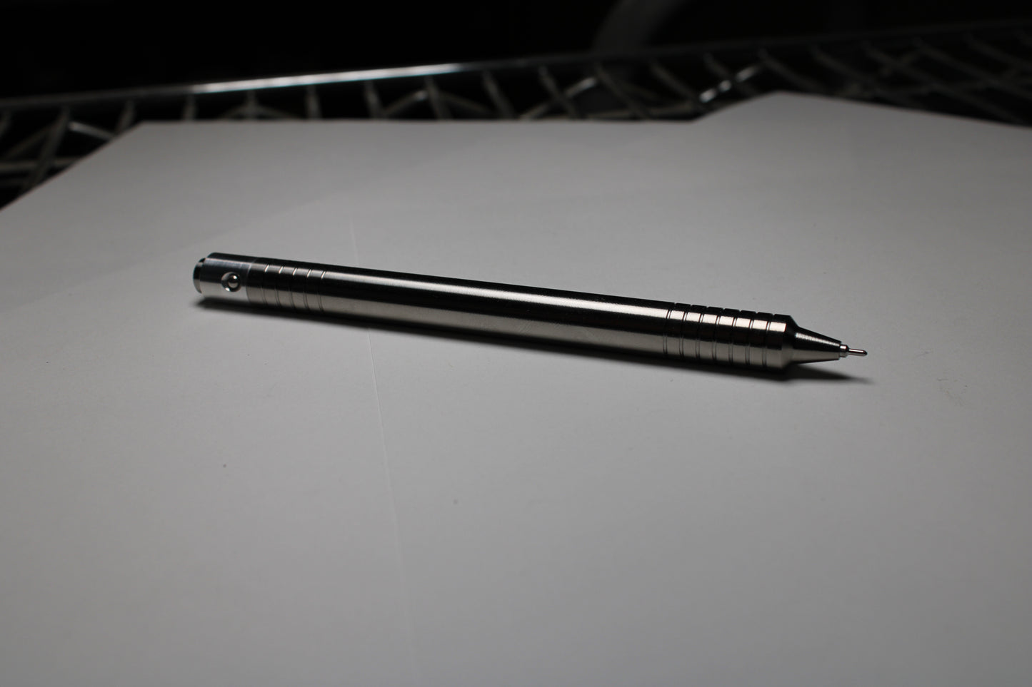 40 Clipless Click Pen - 6Al-4V Titanium - 6061 Aluminum Mechanism - Step Nose - Pentel EnerGel Needle Nose