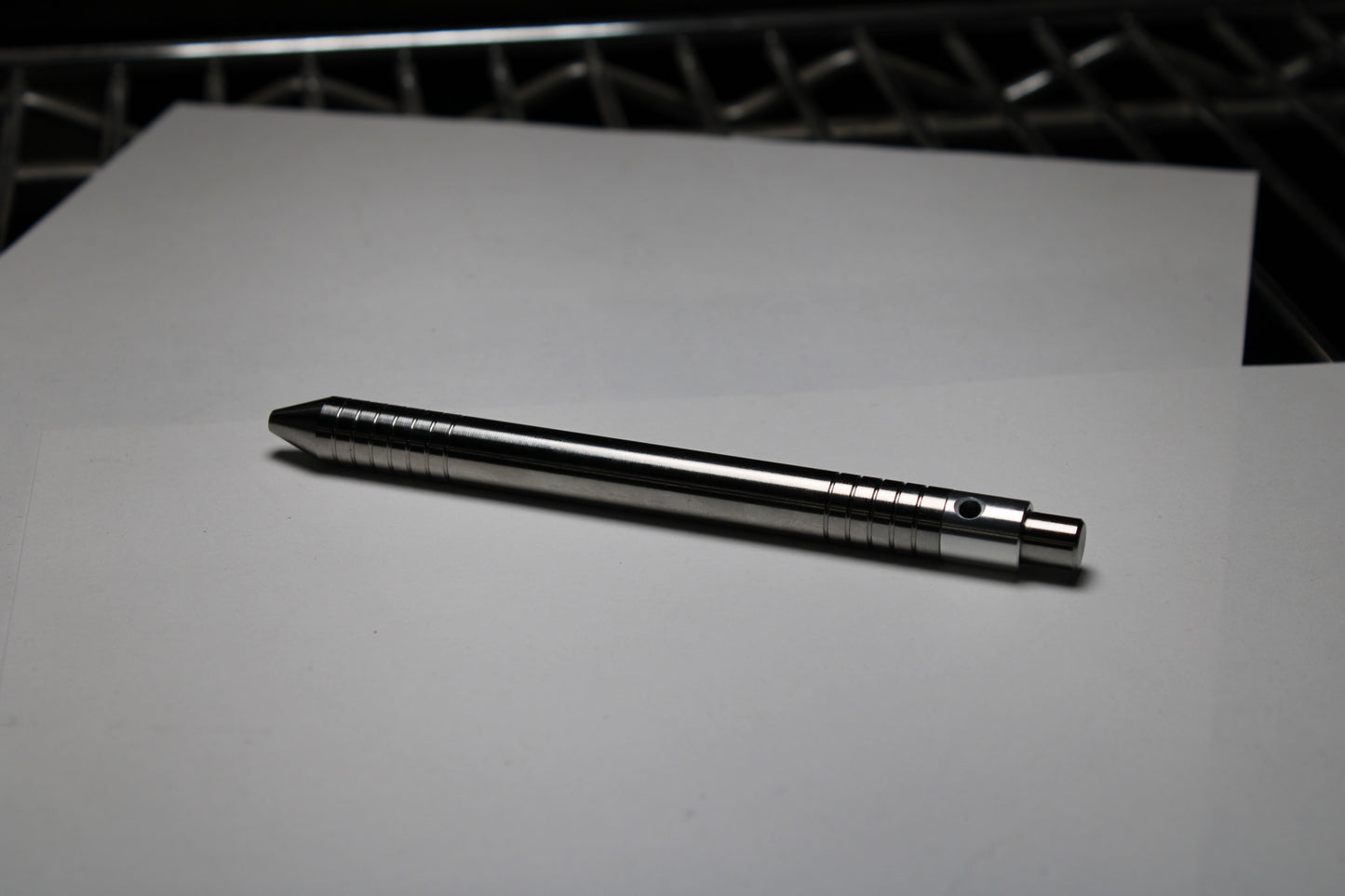 40 Clipless Click Pen - 6Al-4V Titanium - 6061 Aluminum Mechanism - Conical Nose - Schmidt P8126 Refill