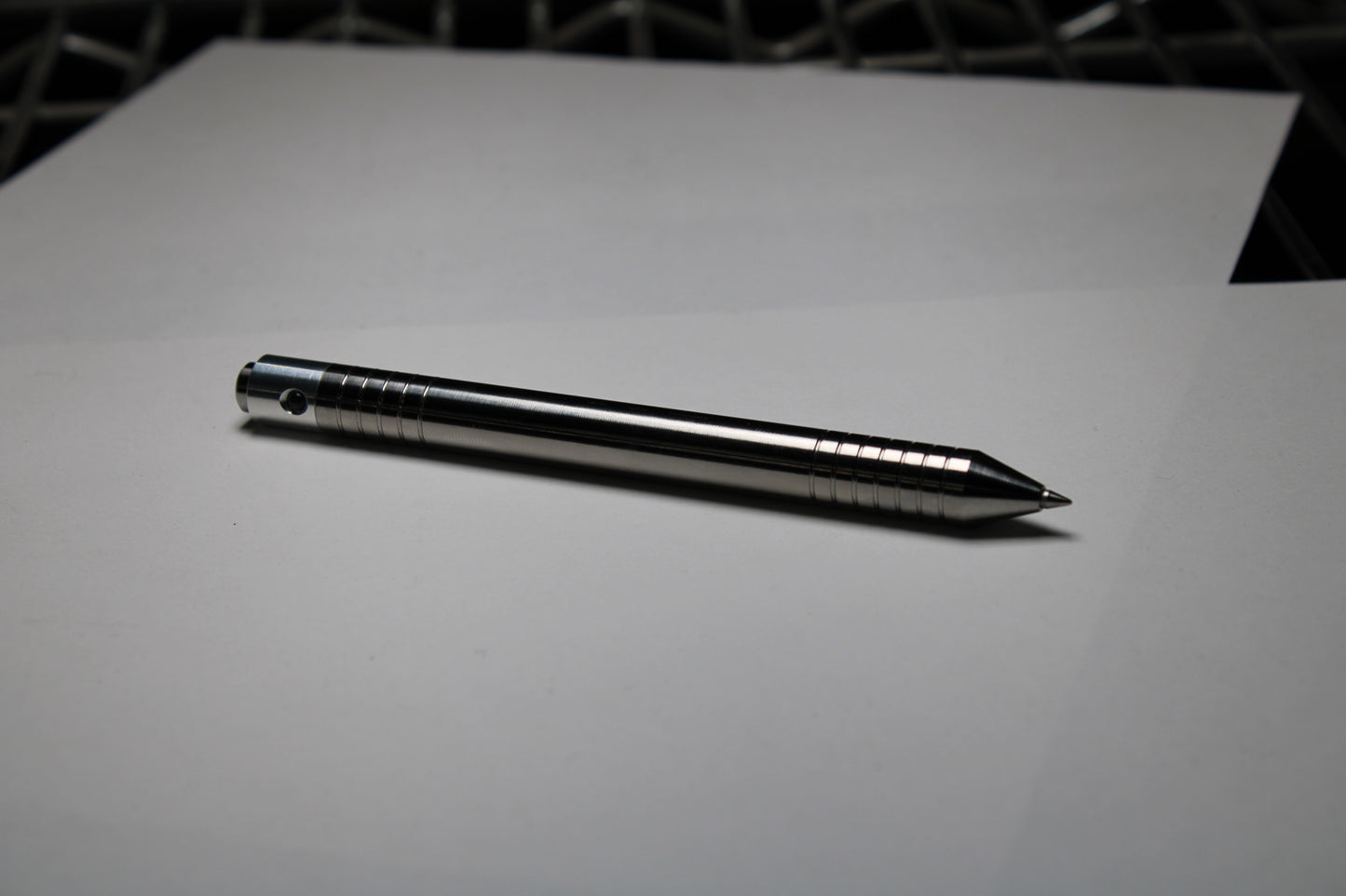 40 Clipless Click Pen - 6Al-4V Titanium - 6061 Aluminum Mechanism - Conical Nose - Schmidt P8126 Refill
