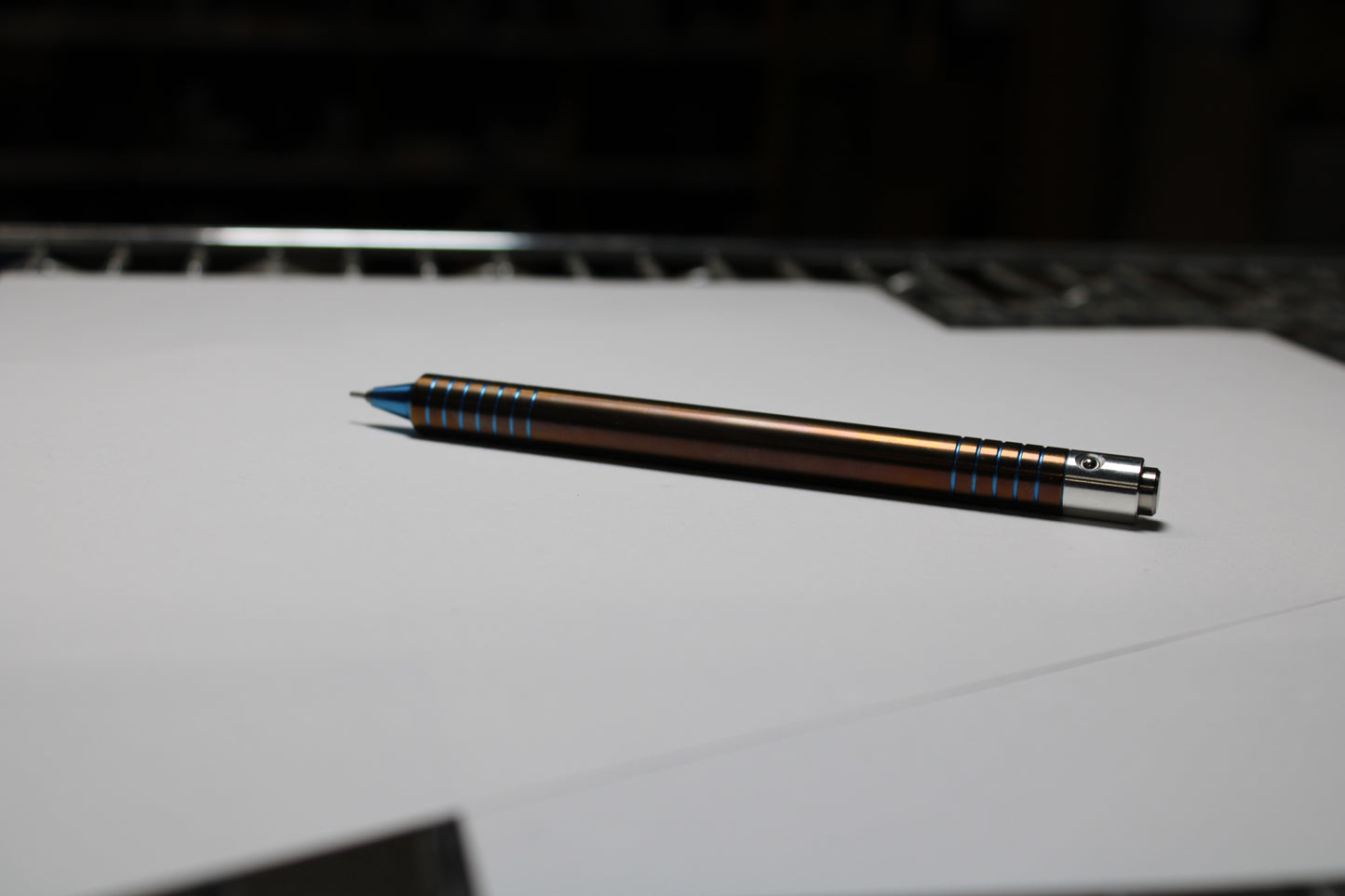 40 Clipless Click Pen x KVR Finishing Polished - 6Al-4V Titanium - 6061 Aluminum Mechanism - Step Nose - Pentel EnerGel Needle Nose