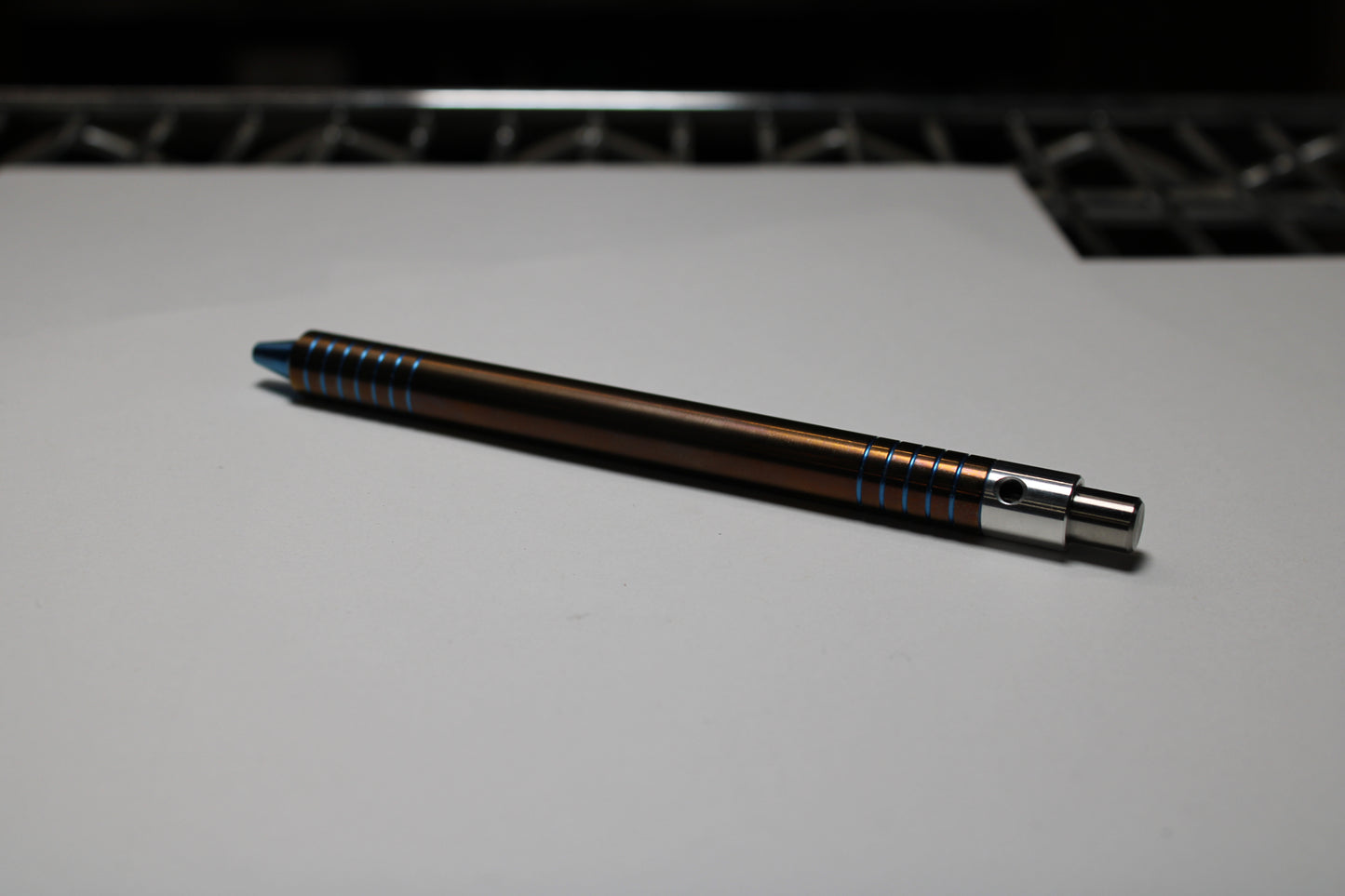 40 Clipless Click Pen x KVR Finishing Polished - 6Al-4V Titanium - 6061 Aluminum Mechanism - Step Nose - Pentel EnerGel Needle Nose