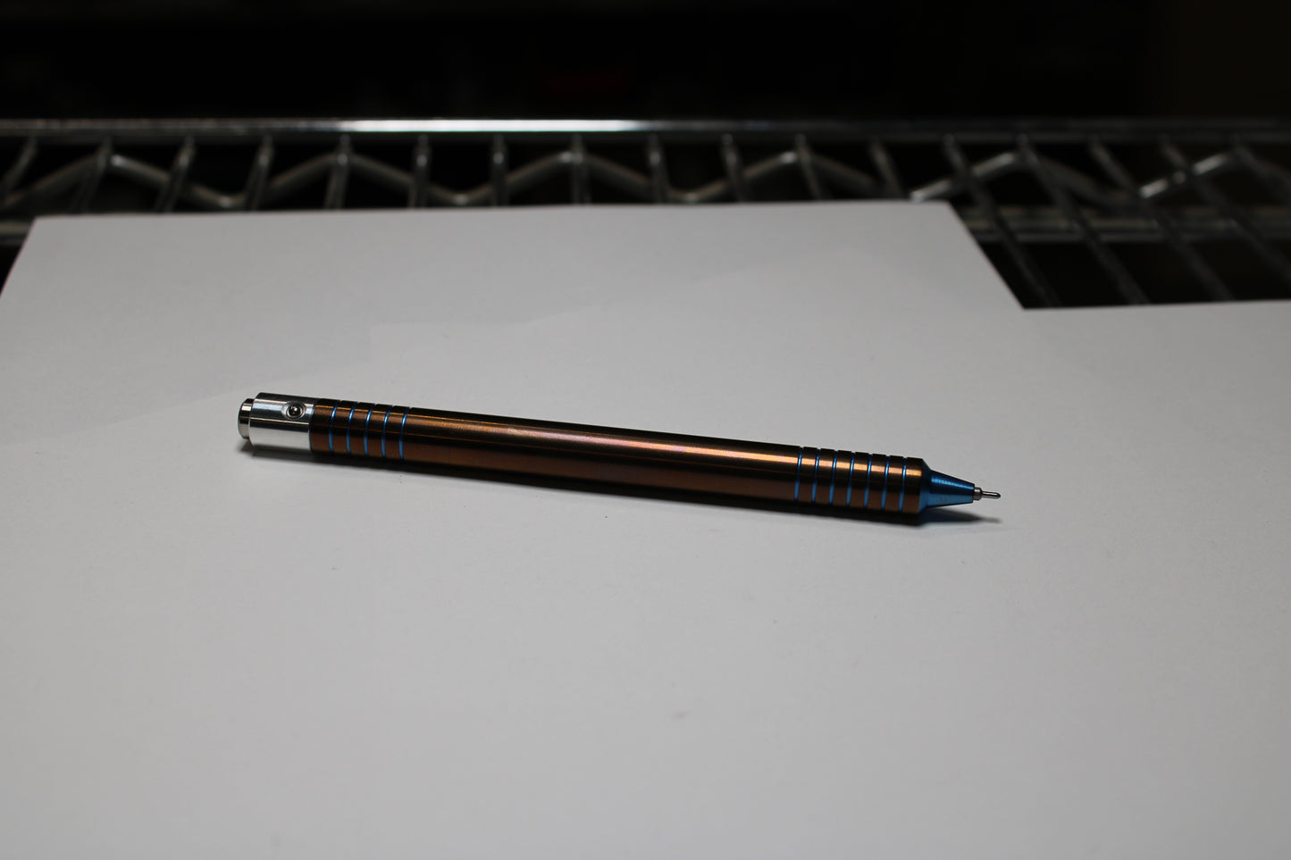 40 Clipless Click Pen x KVR Finishing Polished - 6Al-4V Titanium - 6061 Aluminum Mechanism - Step Nose - Pentel EnerGel Needle Nose