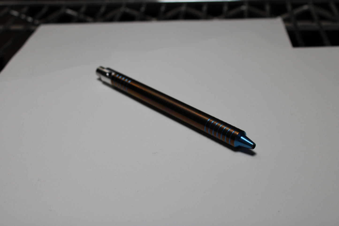 40 Clipless Click Pen x KVR Finishing Polished - 6Al-4V Titanium - 6061 Aluminum Mechanism - Step Nose - Pentel EnerGel Needle Nose