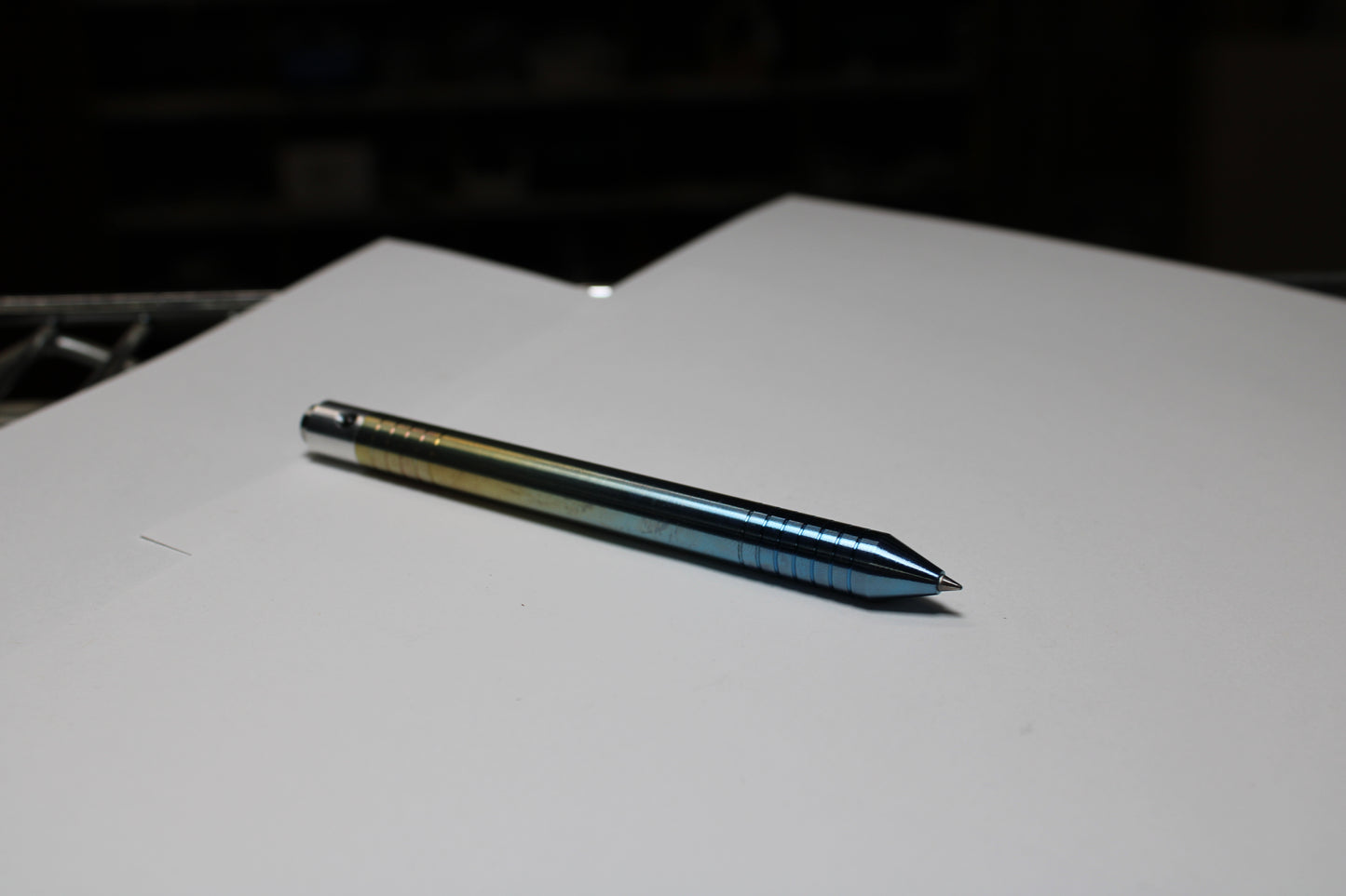 40 Clipless Click Pen x KVR Finishing - 6Al-4V Titanium - 6061 Aluminum Mechanism - Conical Nose - Schmidt P8126 Refill