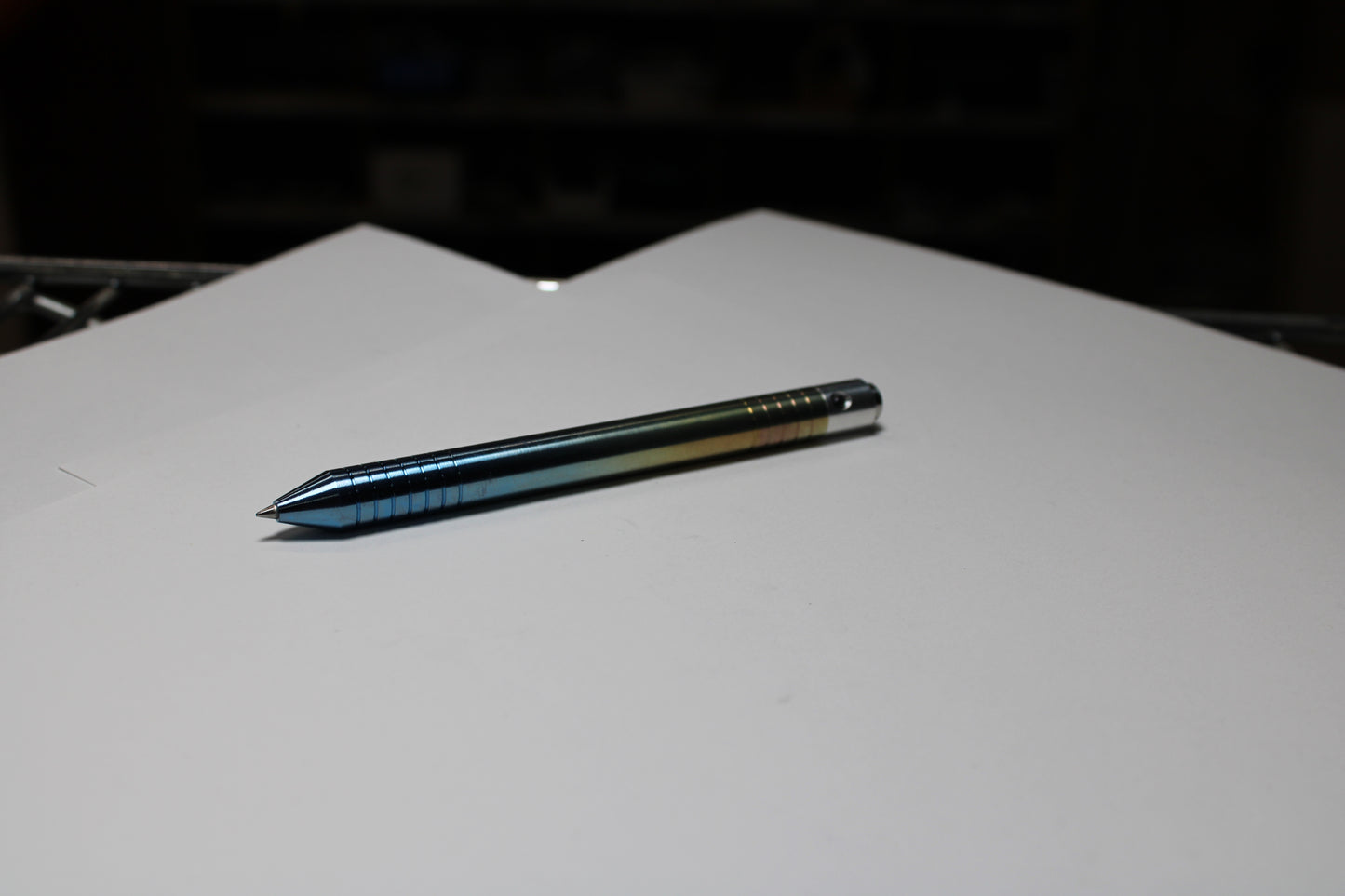 40 Clipless Click Pen x KVR Finishing - 6Al-4V Titanium - 6061 Aluminum Mechanism - Conical Nose - Schmidt P8126 Refill