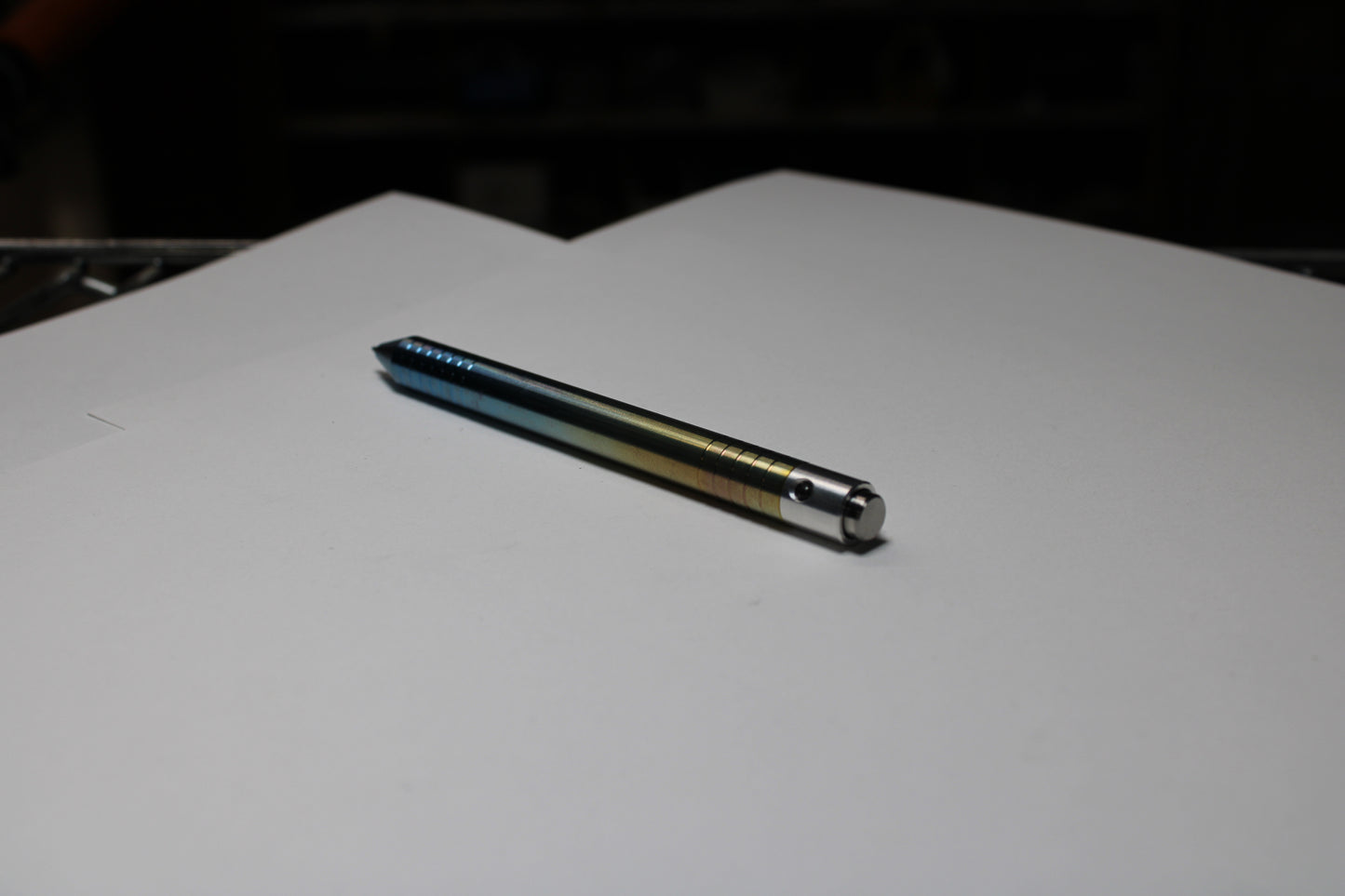 40 Clipless Click Pen x KVR Finishing - 6Al-4V Titanium - 6061 Aluminum Mechanism - Conical Nose - Schmidt P8126 Refill