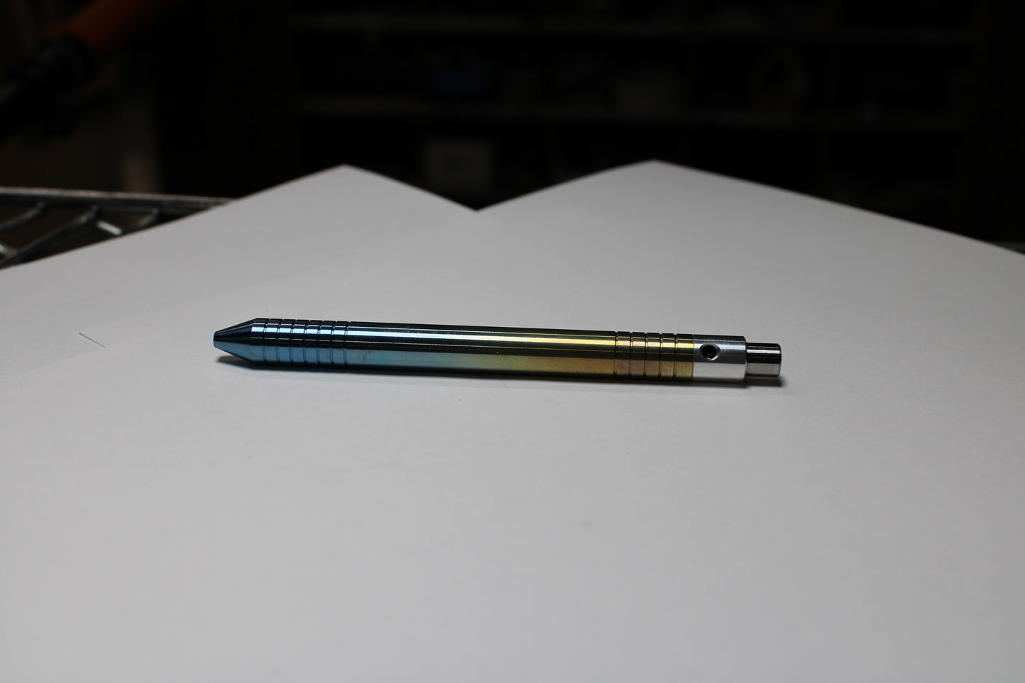 40 Clipless Click Pen x KVR Finishing - 6Al-4V Titanium - 6061 Aluminum Mechanism - Conical Nose - Schmidt P8126 Refill