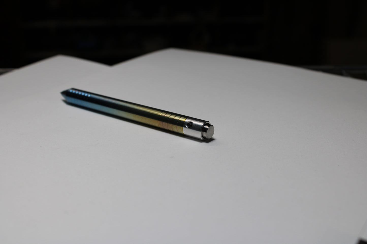 40 Clipless Click Pen x KVR Finishing - 6Al-4V Titanium - 6061 Aluminum Mechanism - Conical Nose - Schmidt P8126 Refill