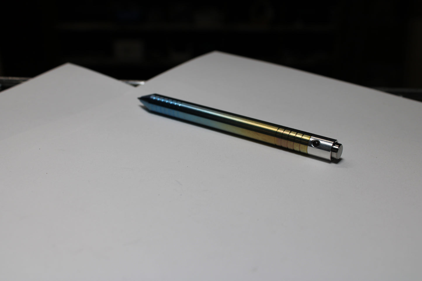 40 Clipless Click Pen x KVR Finishing - 6Al-4V Titanium - 6061 Aluminum Mechanism - Conical Nose - Schmidt P8126 Refill