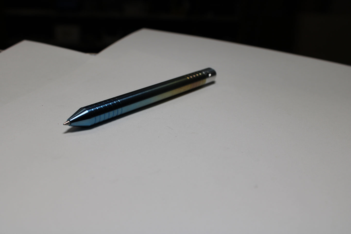 40 Clipless Click Pen x KVR Finishing - 6Al-4V Titanium - 6061 Aluminum Mechanism - Conical Nose - Schmidt P8126 Refill