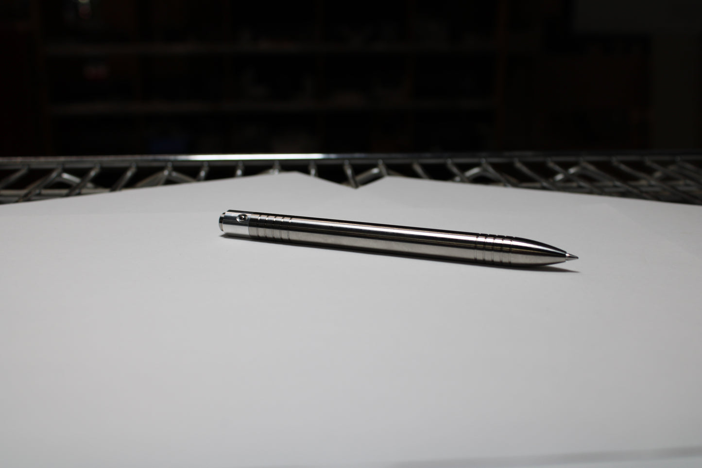 40 Clipless Click Pen - 6Al-4V Titanium - 6061 Aluminum Mechanism - Round Nose - Grip Lines - Pilot G2