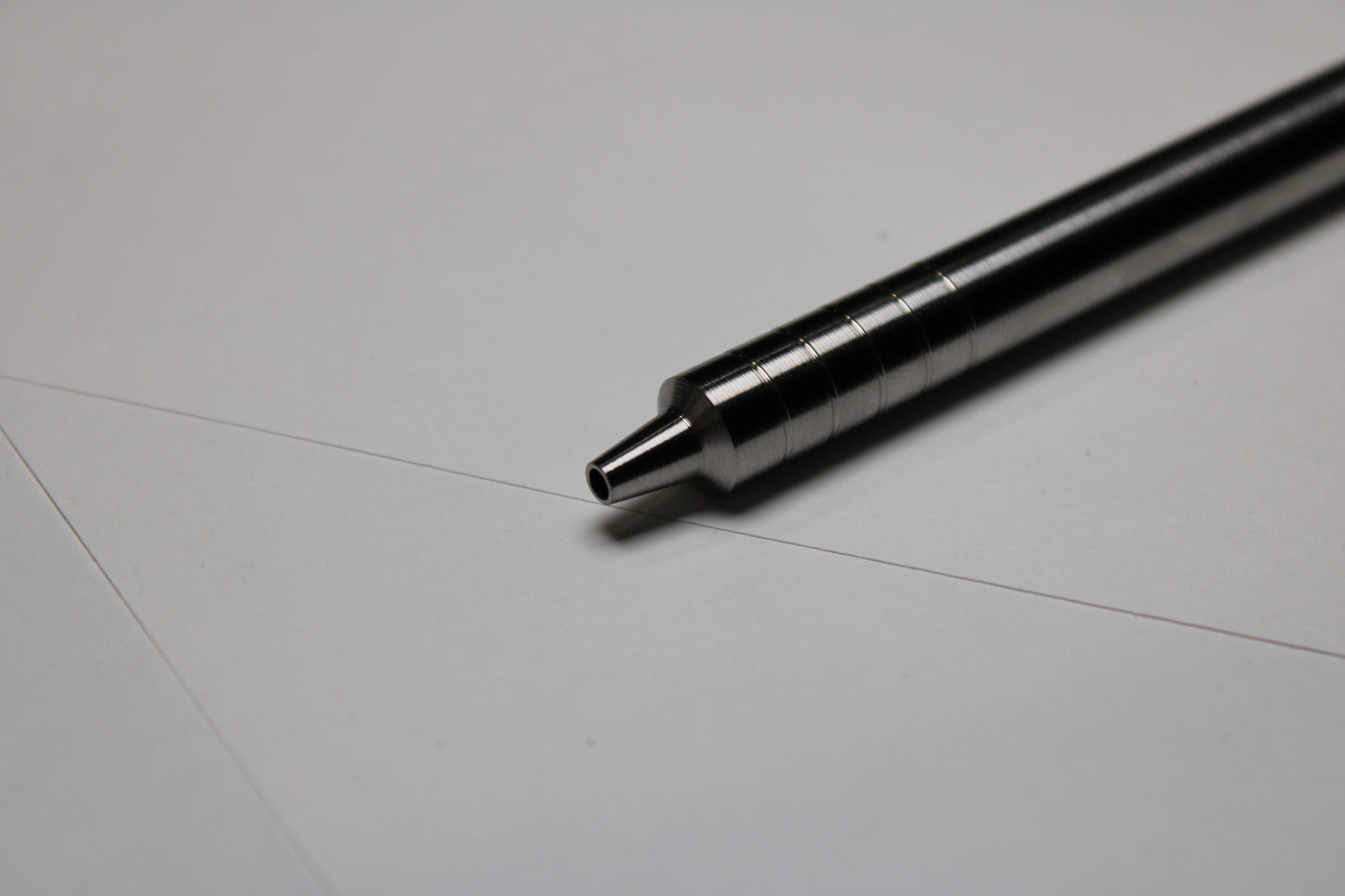 36 Click Clipped Pen - 6Al-4V Titanium - Step Nose - Grip Lines - Pentel EnerGel