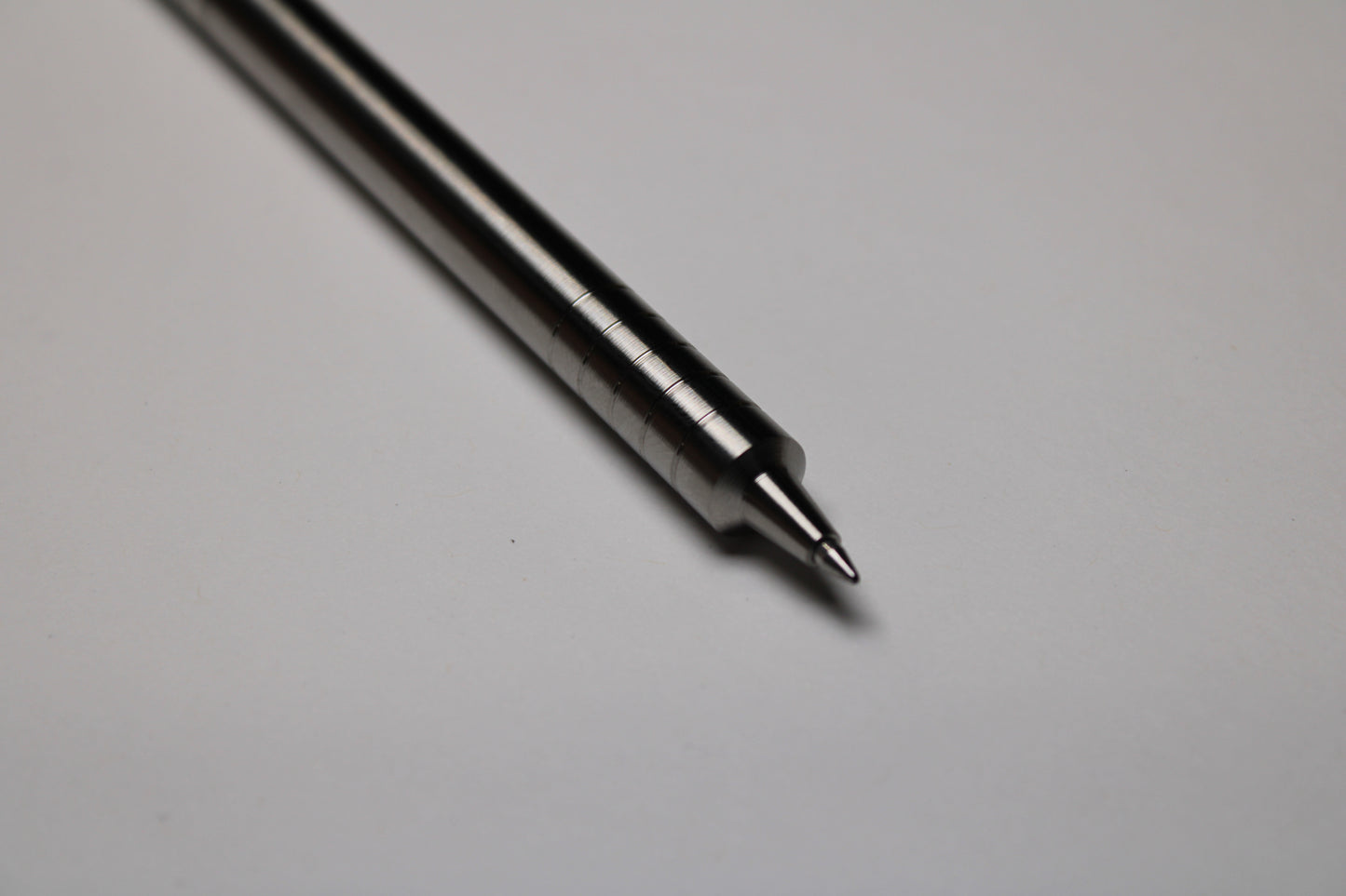 36 Click Clipped Pen - 6Al-4V Titanium - Step Nose - Grip Lines - Pentel EnerGel