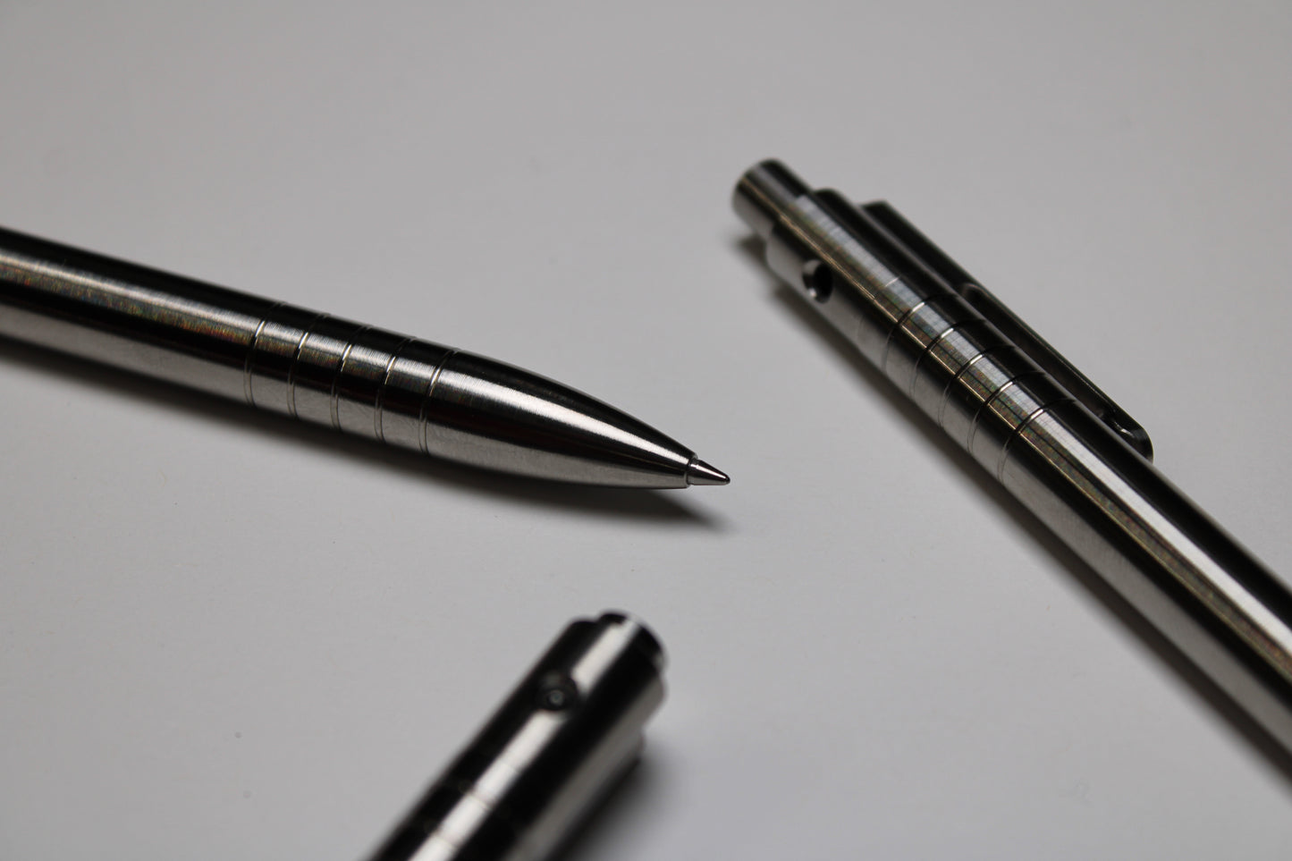 40 Click Clipped Pen - 6Al-4V Titanium - Round Nose - Pentel EnerGel