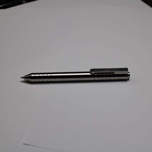 40 Click Clipped Pen - 6Al-4V Titanium - 6061 Aluminum Button - Conical Nose - ISO G2 (Parker)
