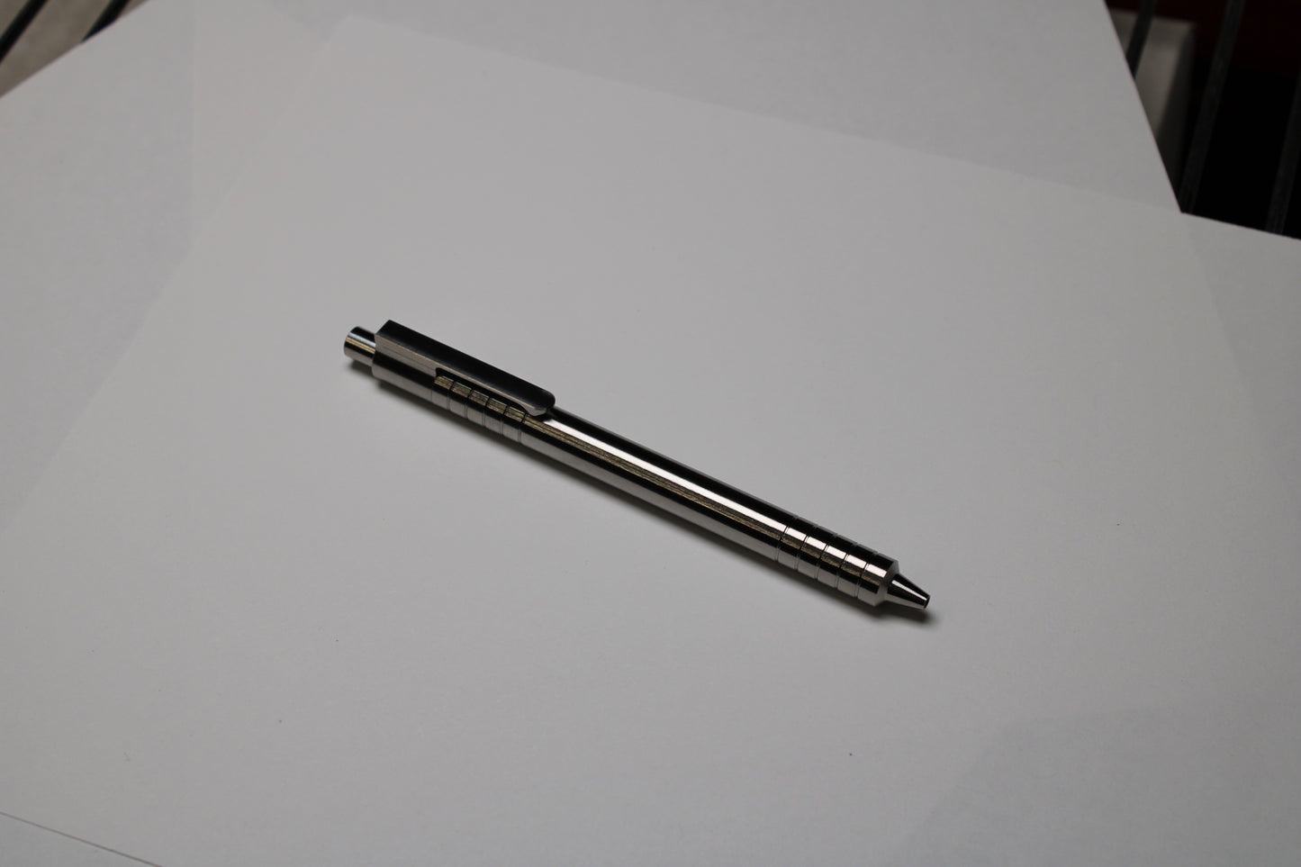 40 Click Clipped Pen - 6Al-4V Titanium - Step Nose - Pentel EnerGel