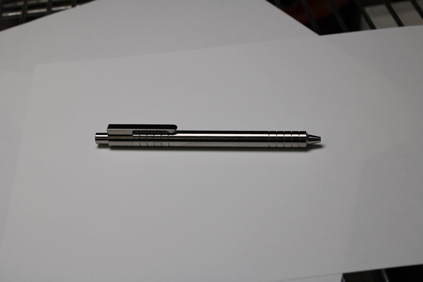 40 Click Clipped Pen - 6Al-4V Titanium - Step Nose - Pentel EnerGel