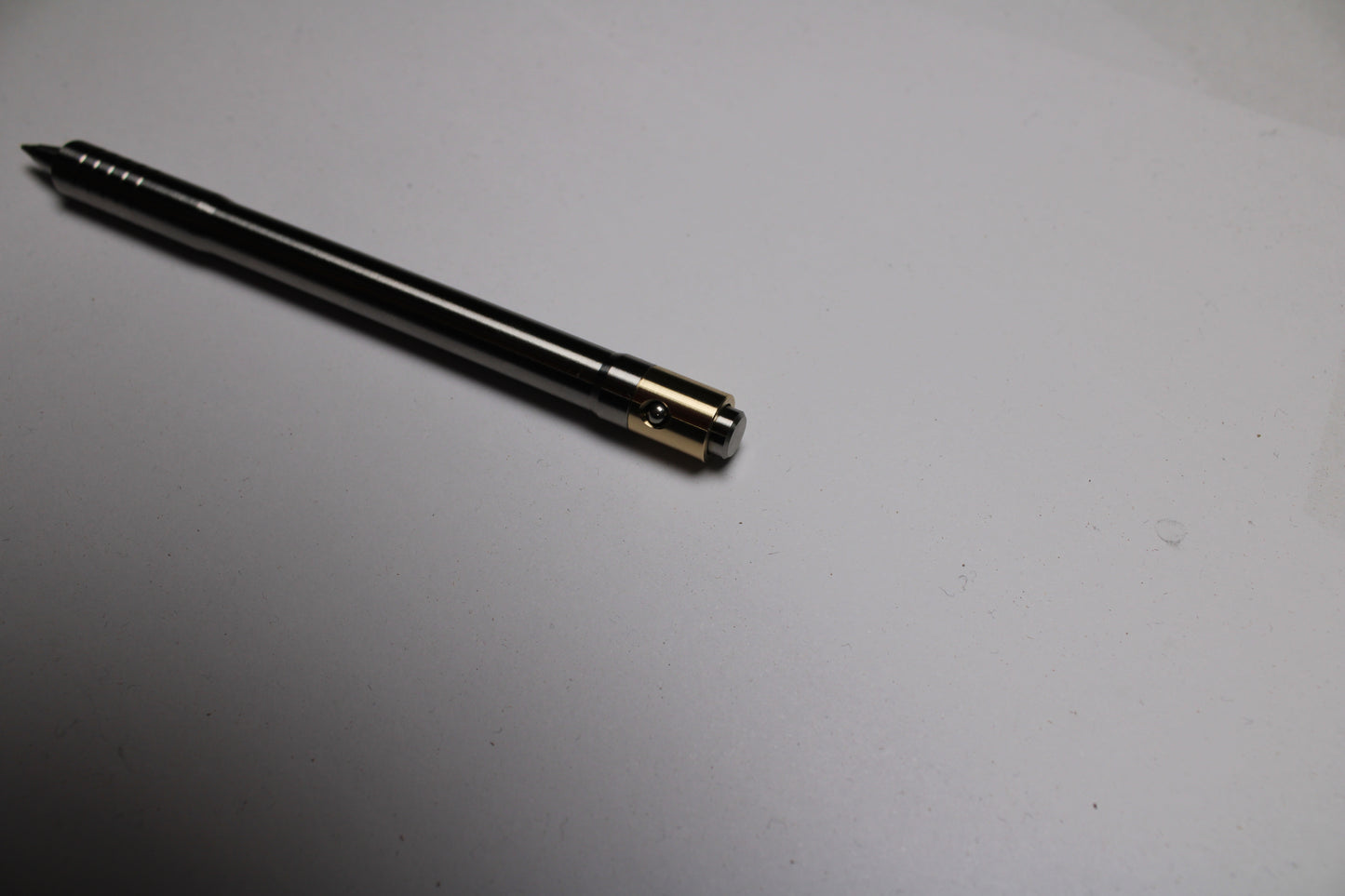 38 Clipless Click Pen - 6Al-4V Titanium Recessed Body - Step Nose Grip Lines - C63000 Bronze Mechanism - Pilot G2