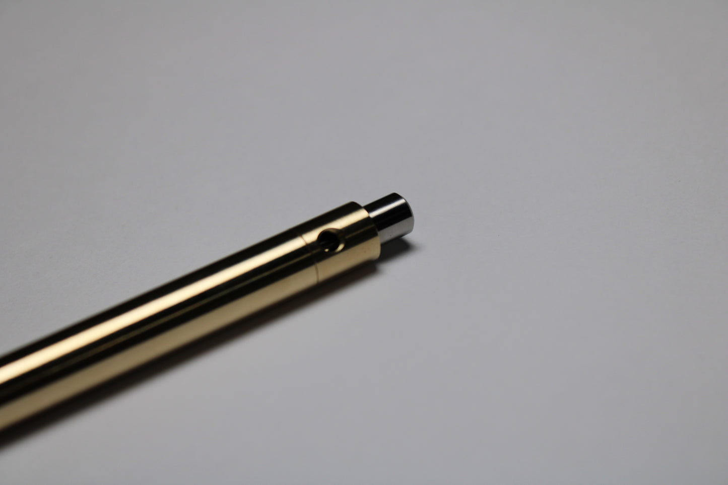 38 Clipless Click Pen - C63000 Nickel Aluminum Bronze Body And Mechanism - 6Al-4V Titanium Button - Round Nose - Schmidt Short Rollerball P8126 Refill