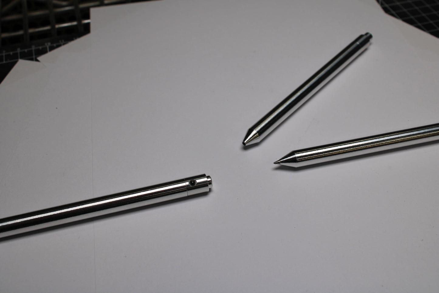 38 Clipless Click Pen - 6061 Aluminum - Conical Nose - Pentel EnerGel 0.7mm Metal Nose Refill