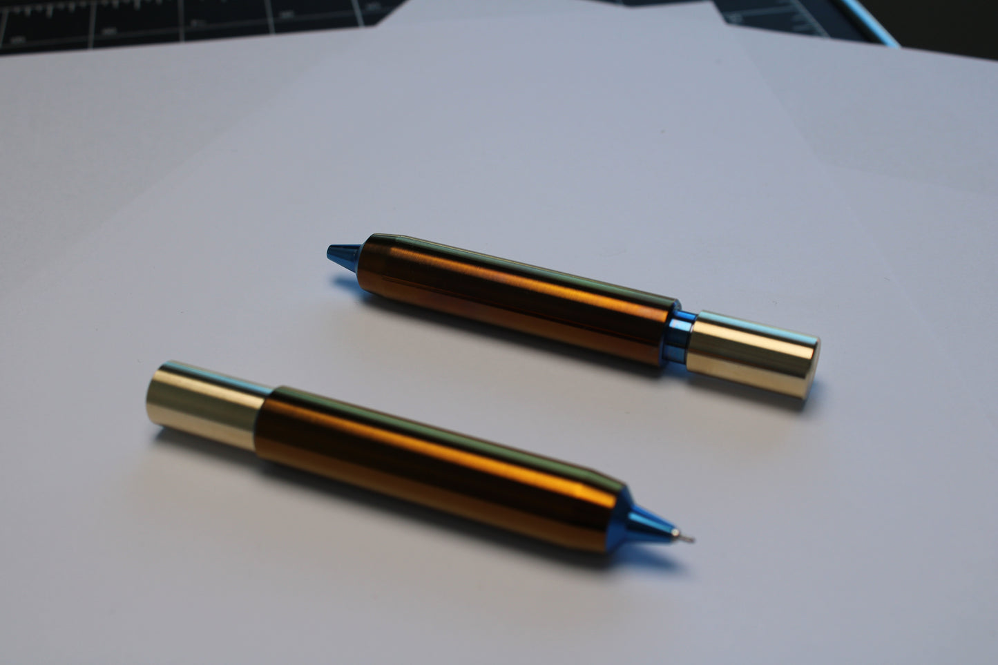 55 Clipless Twist Pen x KVR - 6Al-4V Titanium Body - C63000 Bronze Top - Triple Bevel Nose - OHTO Ceramic ISO G2