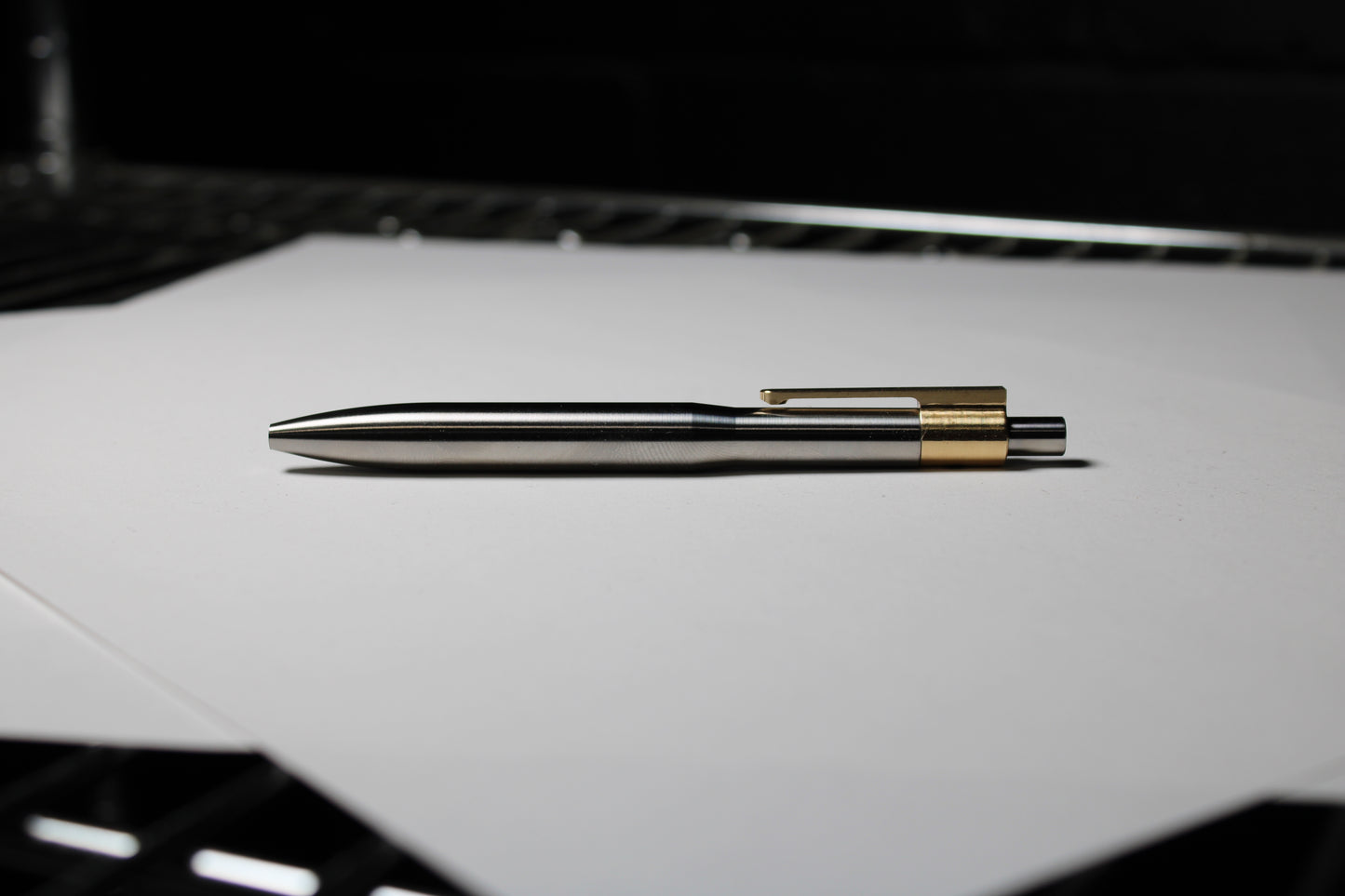 42 Click Pen - 6Al-4V Titanium - 464 Brass Clip