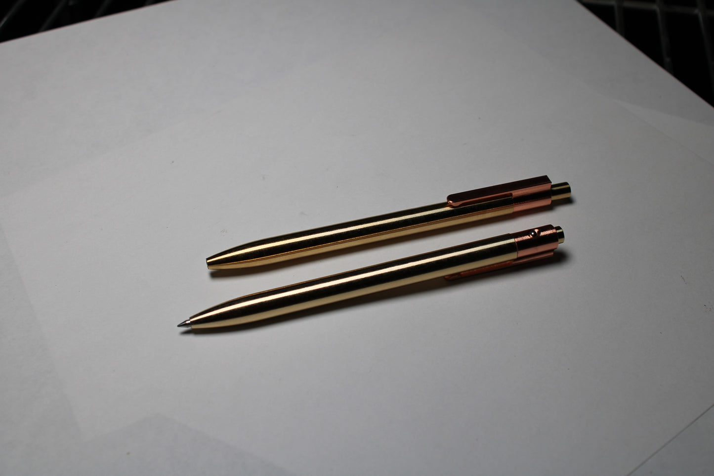 36 Click Pen - 464 Brass - Pilot G2 - Round Nose - C110 Copper Clip