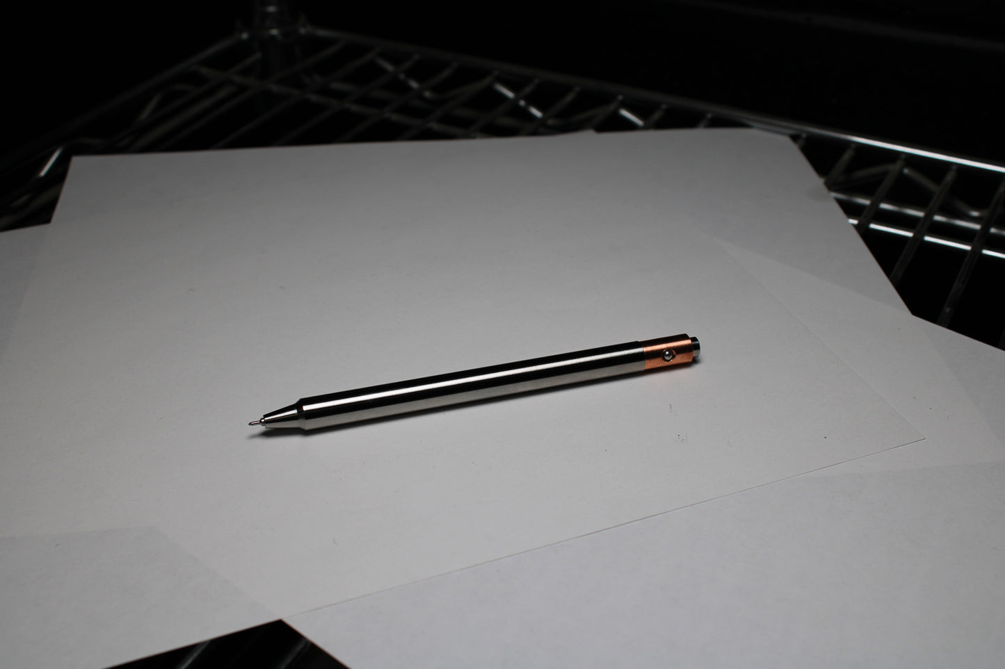 36 Click Pen - 6Al-4V Titanium - Pentel Energel 0.3mm Needle Nose - Step Nose - C110 Copper Clip