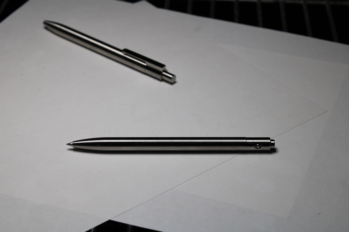 36 Click Pen - 6Al-4V Titanium - Round Nose - Pentel EnerGel - 6Al-4V Titanium Clip