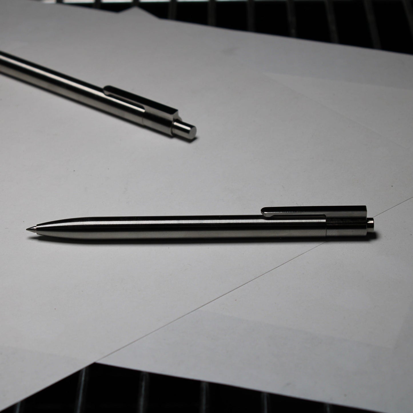 36 Click Pen - 6Al-4V Titanium - Round Nose - Pentel EnerGel - 6Al-4V Titanium Clip