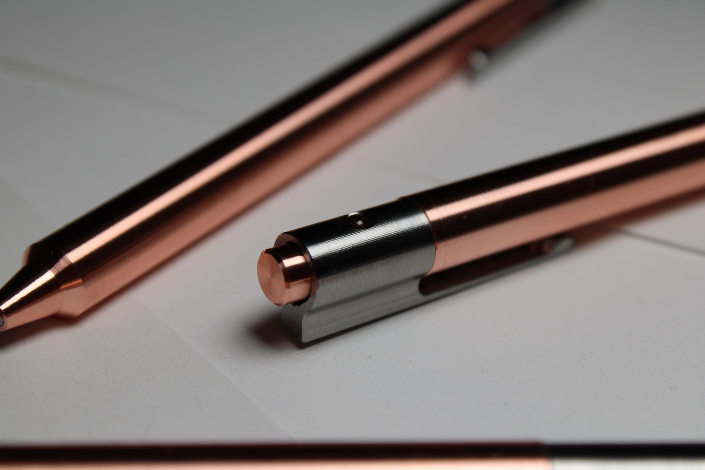 36 Click Pen - C110 Pure Copper Body - 6Al-4V Titanium Clip - Step Nose - Borosilicate Ball - Pentel EnerGel