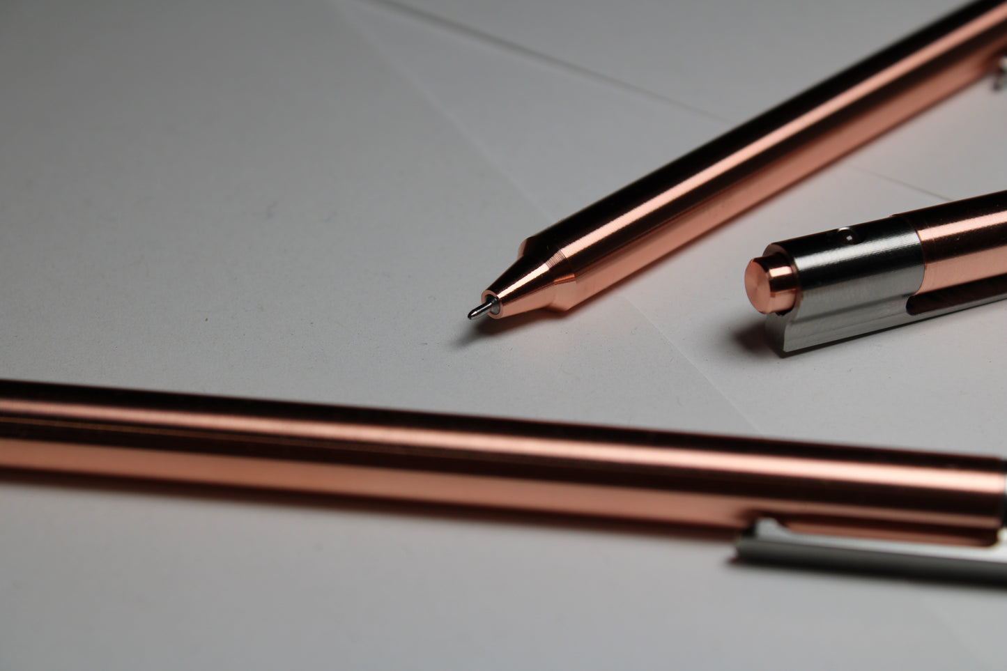 36 Click Pen - C110 Pure Copper Body - 6Al-4V Titanium Clip - Step Nose - Borosilicate Ball - Pentel EnerGel