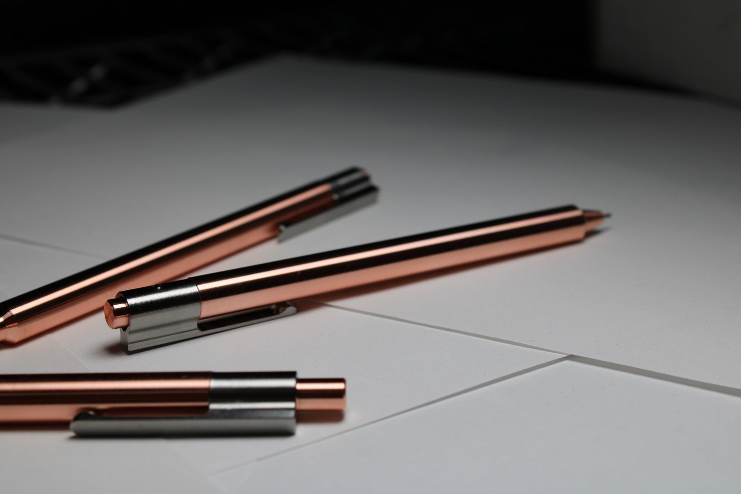 36 Click Pen - C110 Pure Copper Body - 6Al-4V Titanium Clip - Step Nose - Borosilicate Ball - Pentel EnerGel