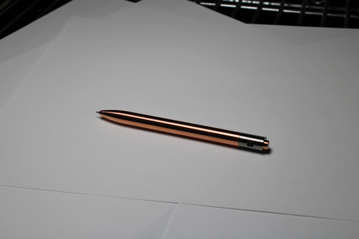 36 Click Pen - C110 Pure Copper Body - 6Al-4V Titanium Clip - Round Nose - Silicone Nitride Ball - OHTO Flash Dry Needle Point ISO G2 (Parker)