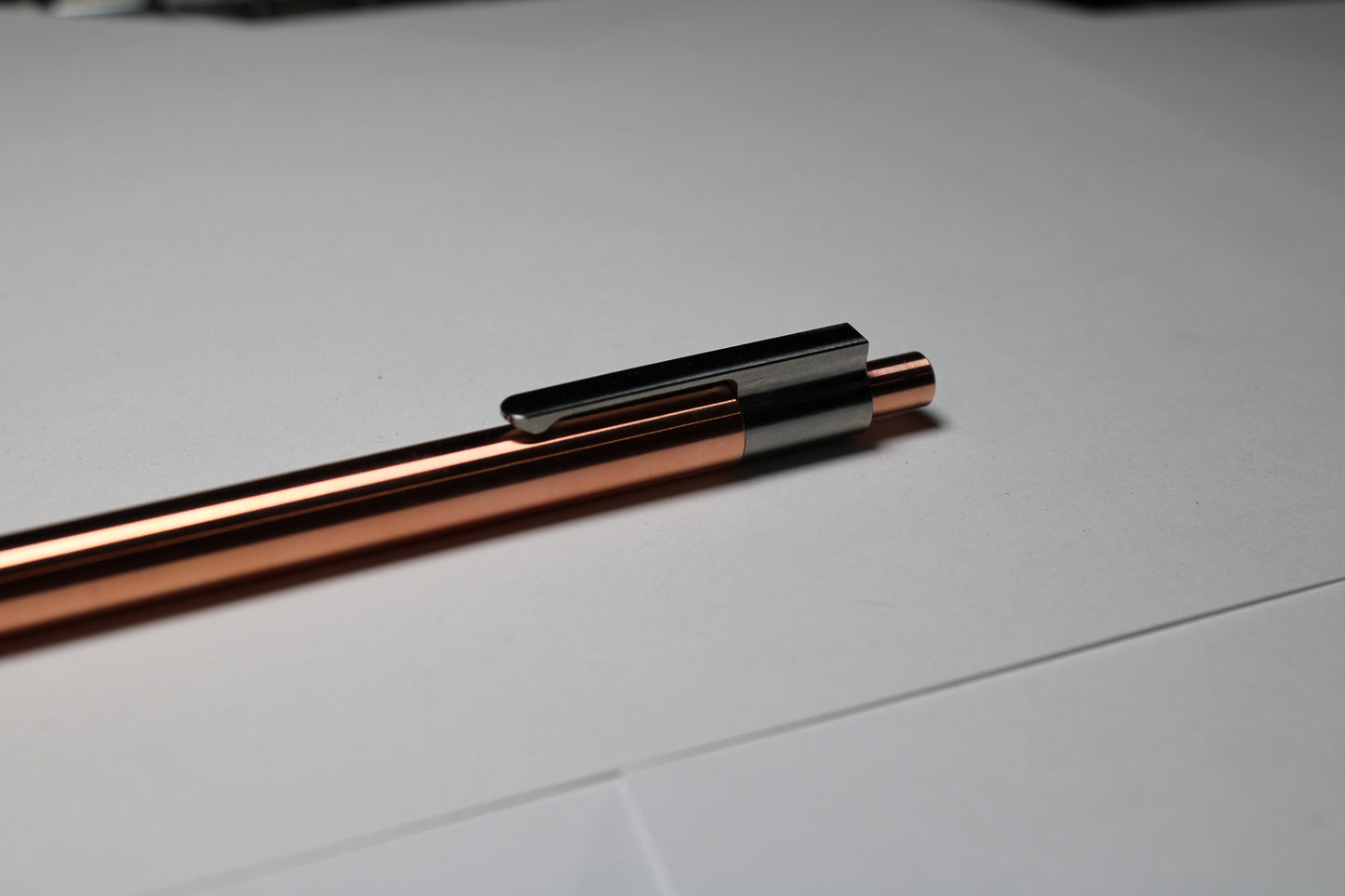 36 Click Pen - C110 Pure Copper Body - 6Al-4V Titanium Clip - Round Nose - Silicone Nitride Ball - OHTO Flash Dry Needle Point ISO G2 (Parker)