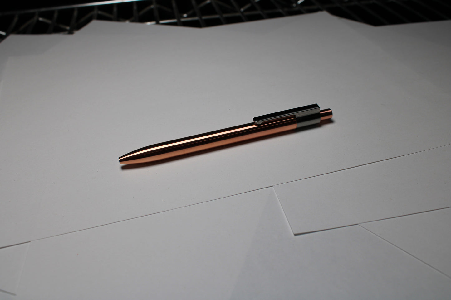 36 Click Pen - C110 Pure Copper Body - 6Al-4V Titanium Clip - Round Nose - Silicone Nitride Ball - OHTO Flash Dry Needle Point ISO G2 (Parker)