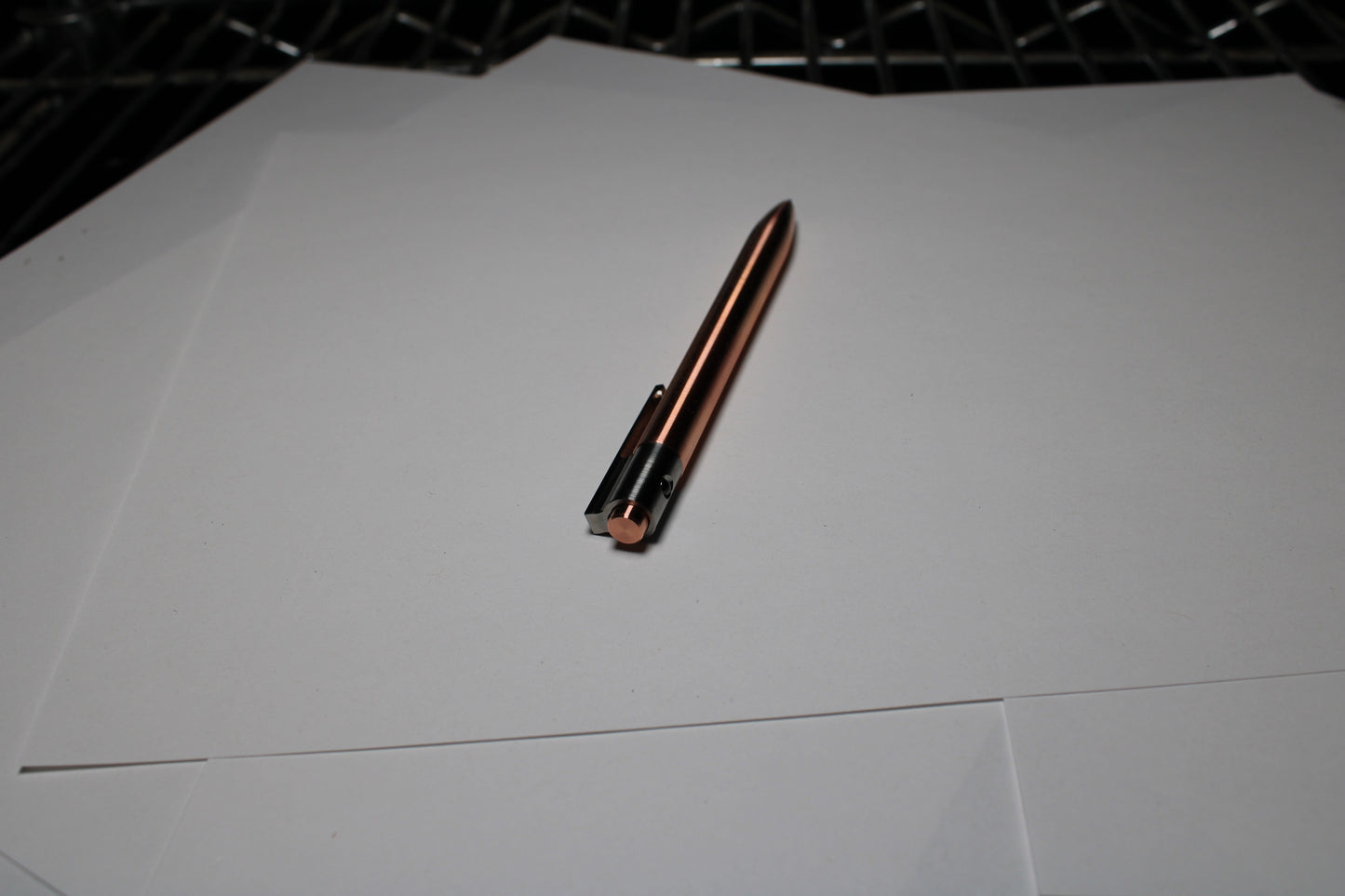 36 Click Pen - C110 Pure Copper Body - 6Al-4V Titanium Clip - Round Nose - Silicone Nitride Ball - OHTO Flash Dry Needle Point ISO G2 (Parker)