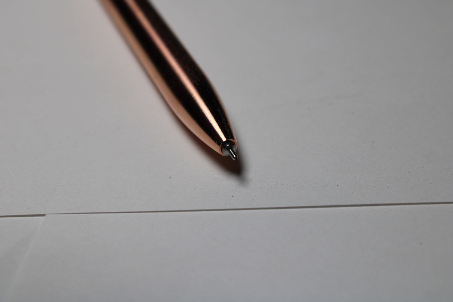 36 Click Pen - C110 Pure Copper Body - 6Al-4V Titanium Clip - Round Nose - Silicone Nitride Ball - OHTO Flash Dry Needle Point ISO G2 (Parker)