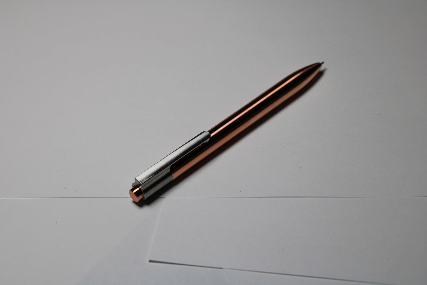 36 Click Pen - C110 Pure Copper Body - 6Al-4V Titanium Clip - Round Nose - Silicone Nitride Ball - OHTO Flash Dry Needle Point ISO G2 (Parker)