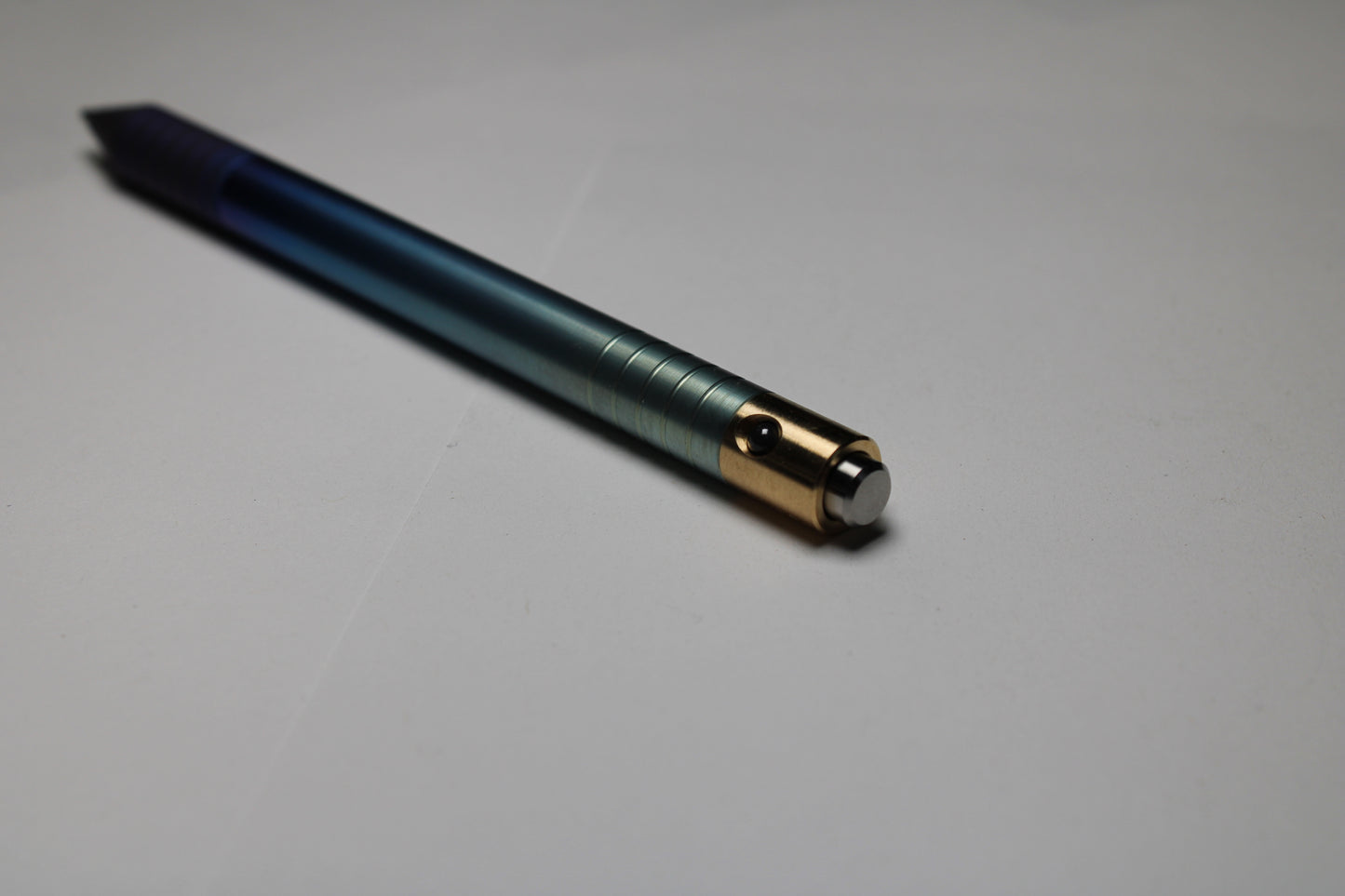 36 Clipless Click Pen x KVR Finishing Anodizing - 6Al-4V Titanium - 464 Brass Mechanism - Cone Nose - ISO G2 Schmidt 9000 (Parker)