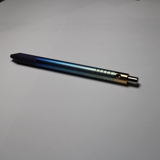 36 Clipless Click Pen x KVR Finishing Anodizing - 6Al-4V Titanium - 464 Brass Mechanism - Cone Nose - ISO G2 Schmidt 9000 (Parker)