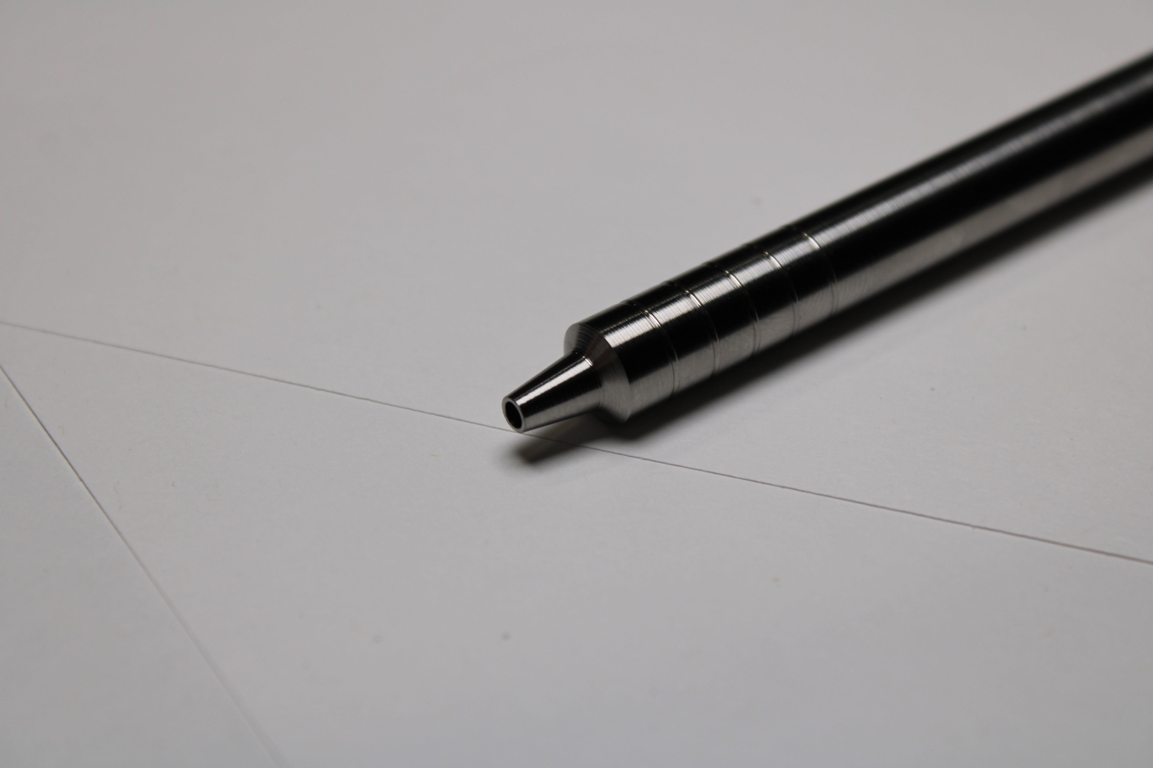 36 Click Clipped Pen - 6Al-4V Titanium - Step Nose - Grip Lines
