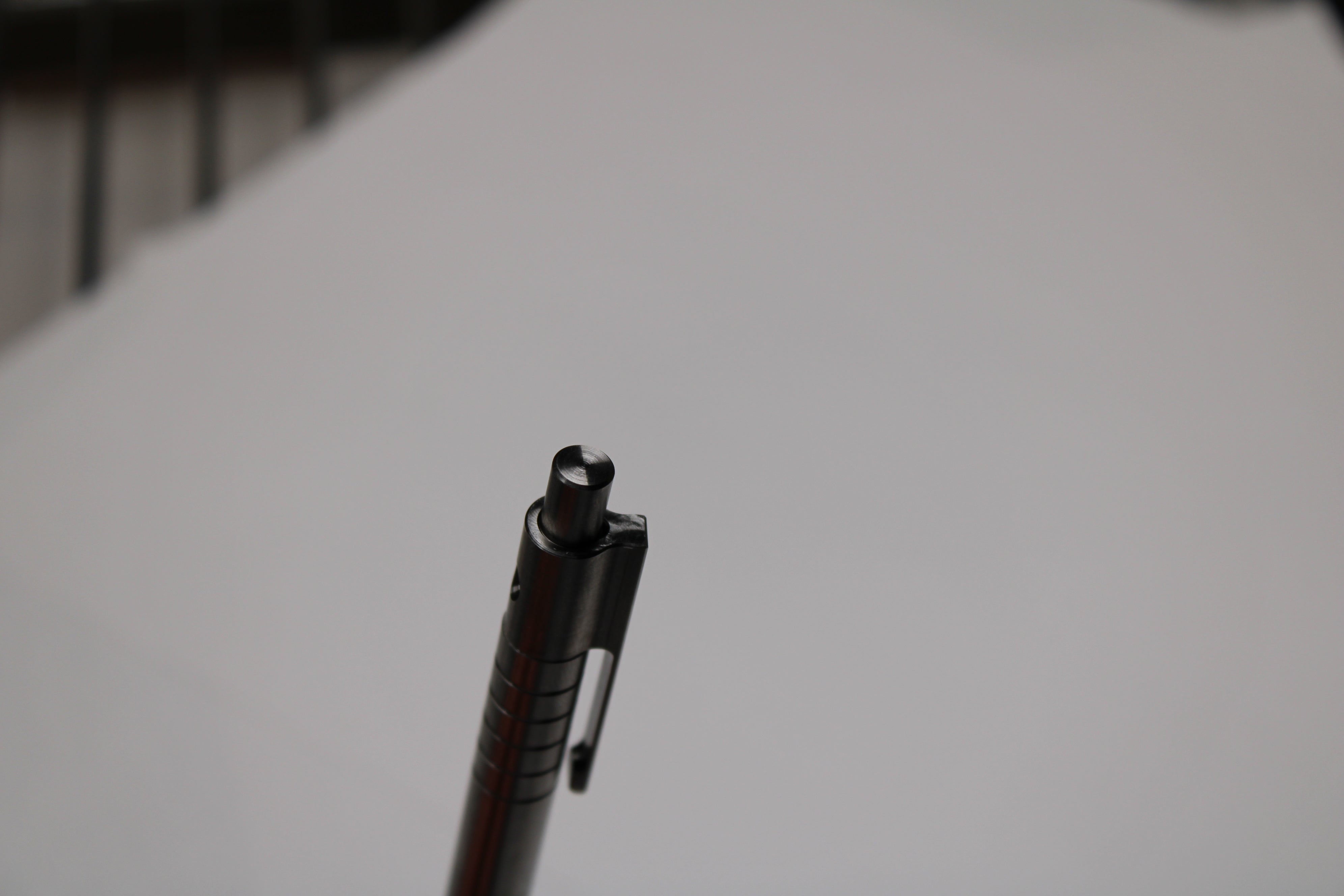 36 Click Clipped Pen - 6Al-4V Titanium - Step Nose - Grip Lines